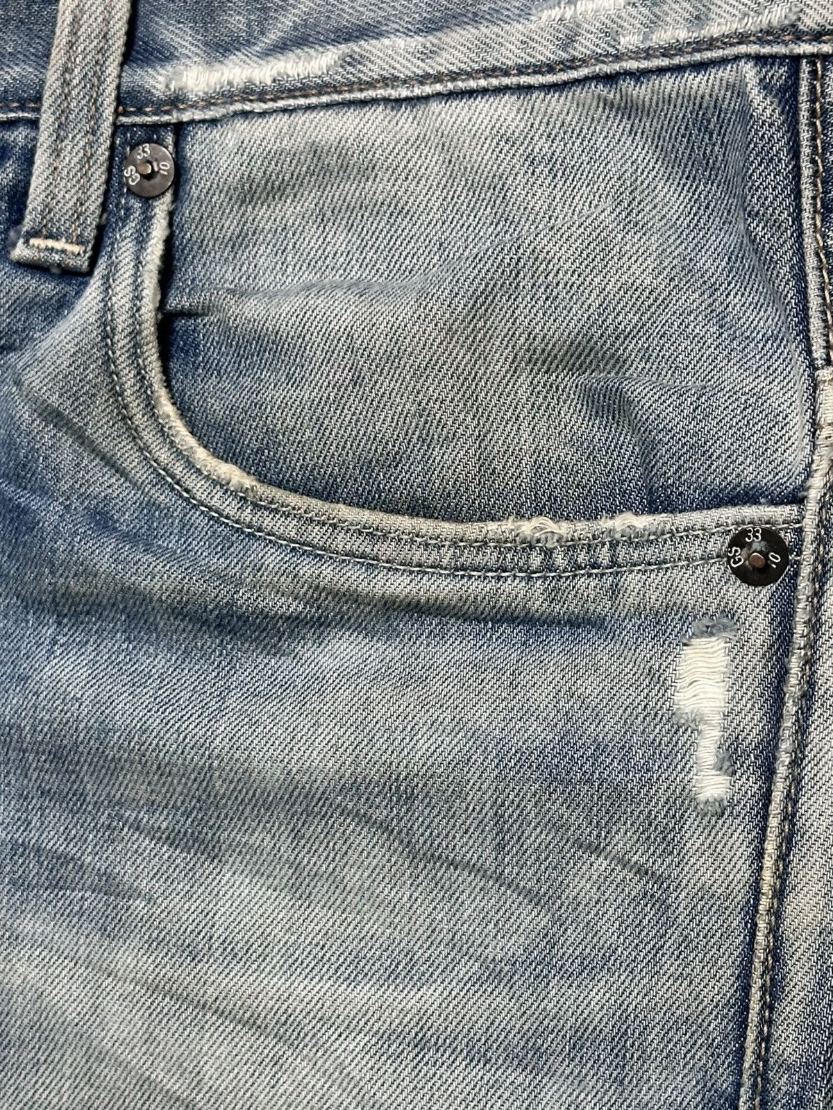 G-Star G-Star Raw 3301 Slim Fit Distressed Denim Jeans Faded Wash Size US 31 - 6 Thumbnail