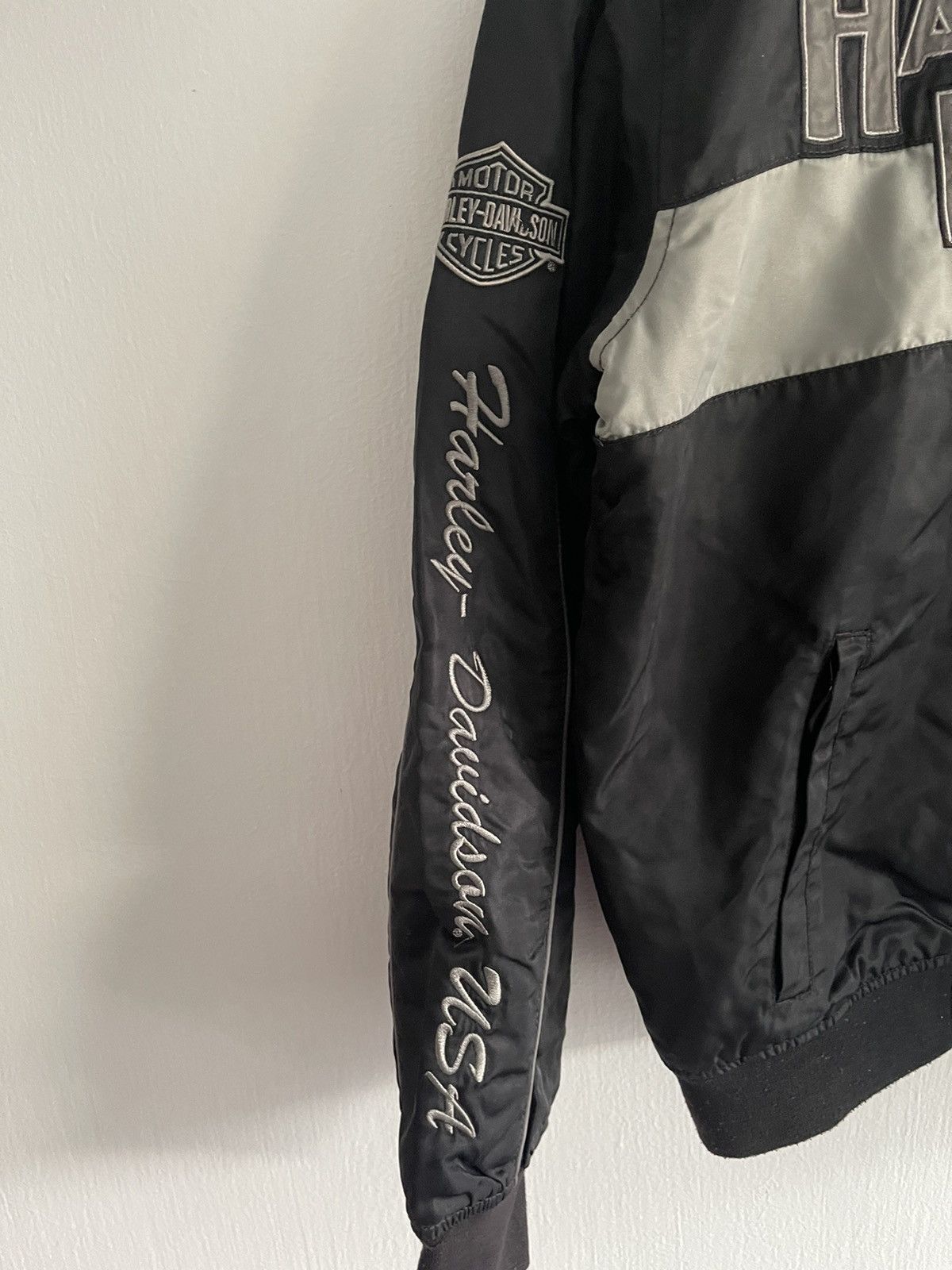 Harley Davidson × Vintage HARLEY DAVIDSON Black Nylon Embroidered Riding Motorcycle Size US M / EU 48-50 / 2 - 9 Thumbnail
