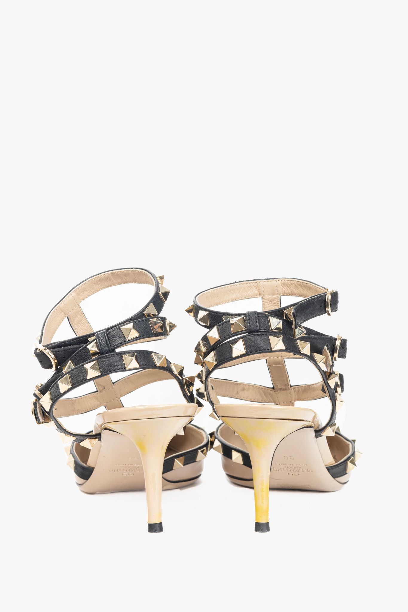 Valentino Valentino Garavani Rockstud 65 Patent Leather Caged Heels Size US 7.5 / IT 37.5 - 3 Thumbnail