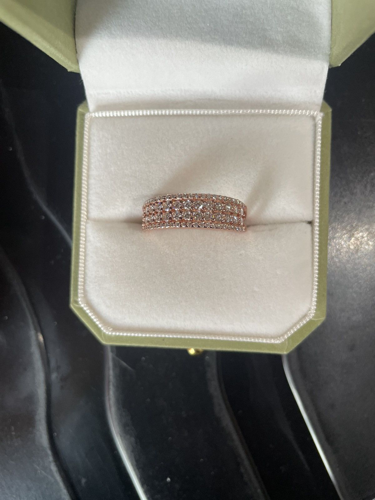 Other UK 925 silver double row moissanite ring rose Size ONE SIZE - 1 Thumbnail