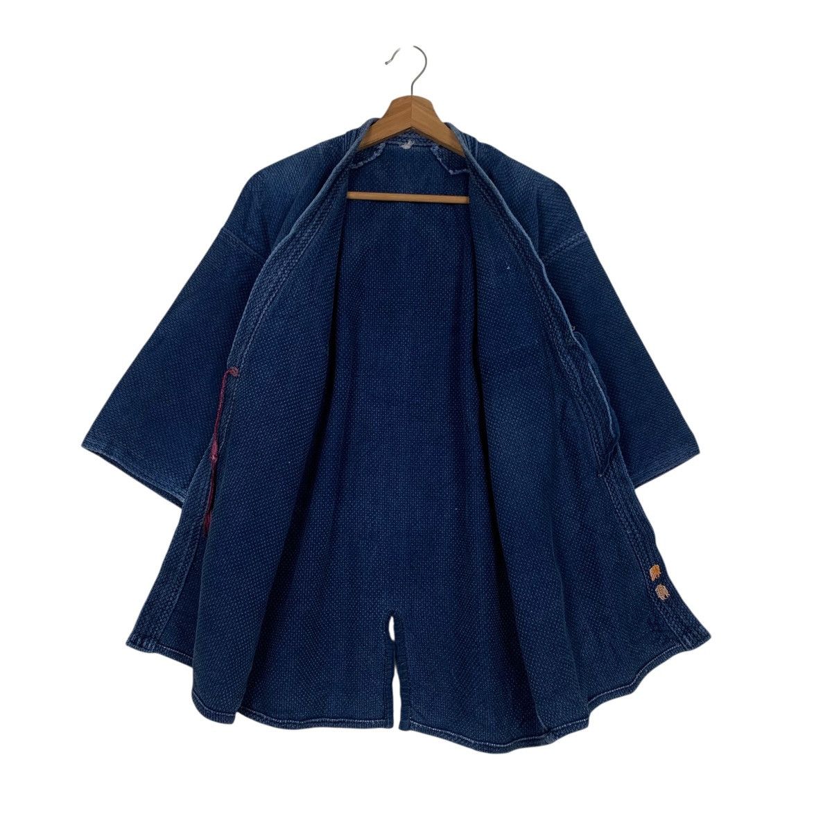 Vintage Indigo Sashiko Thick Weave Kimono Hanten Jacket #3566-C163 Size US M / EU 48-50 / 2 - 12 Thumbnail