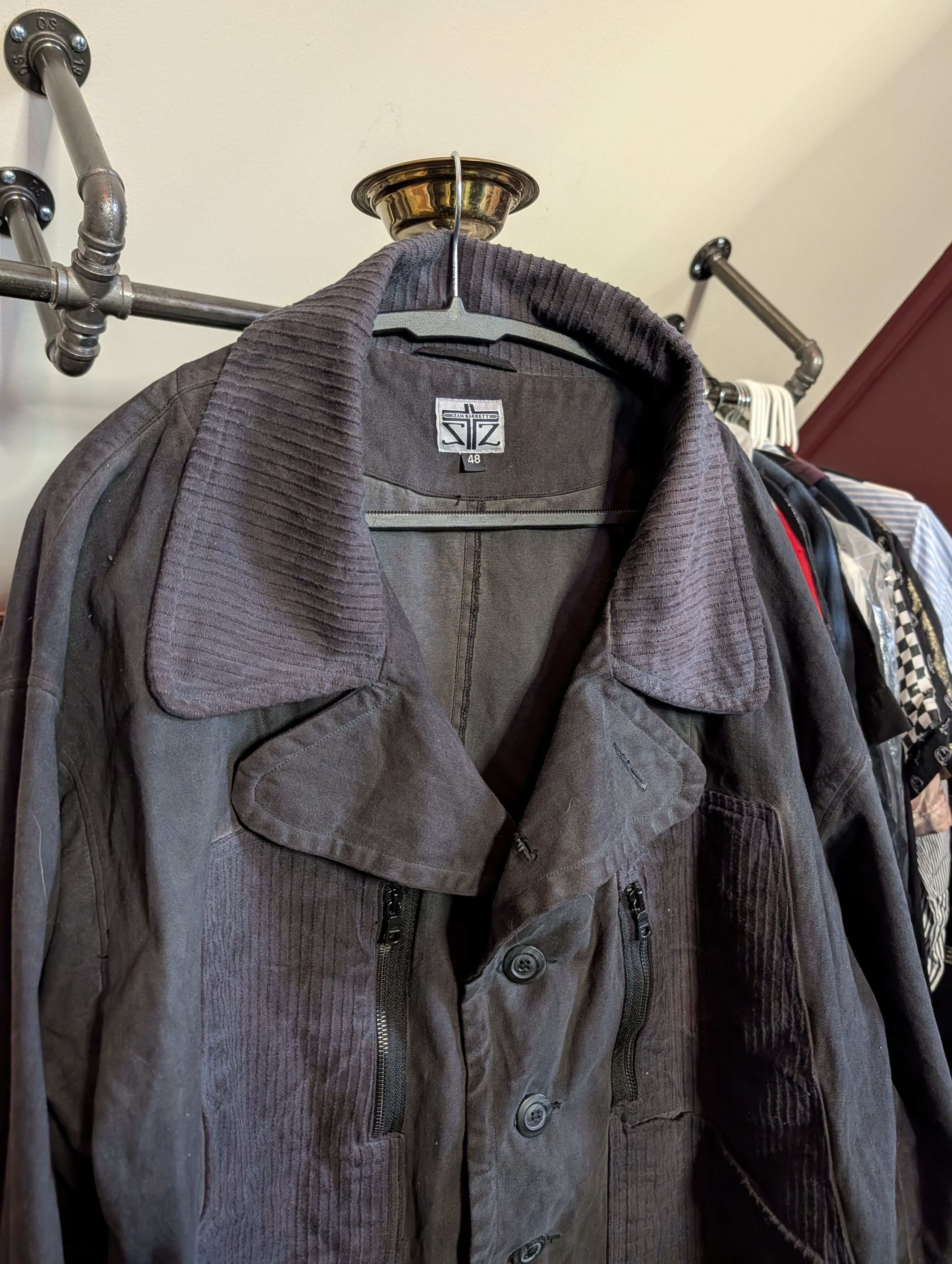 Zam Barrett BEAST COAT Black Garment Dyed Cotton Corduroy Trim Size US M / EU 48-50 / 2 - 2 Thumbnail