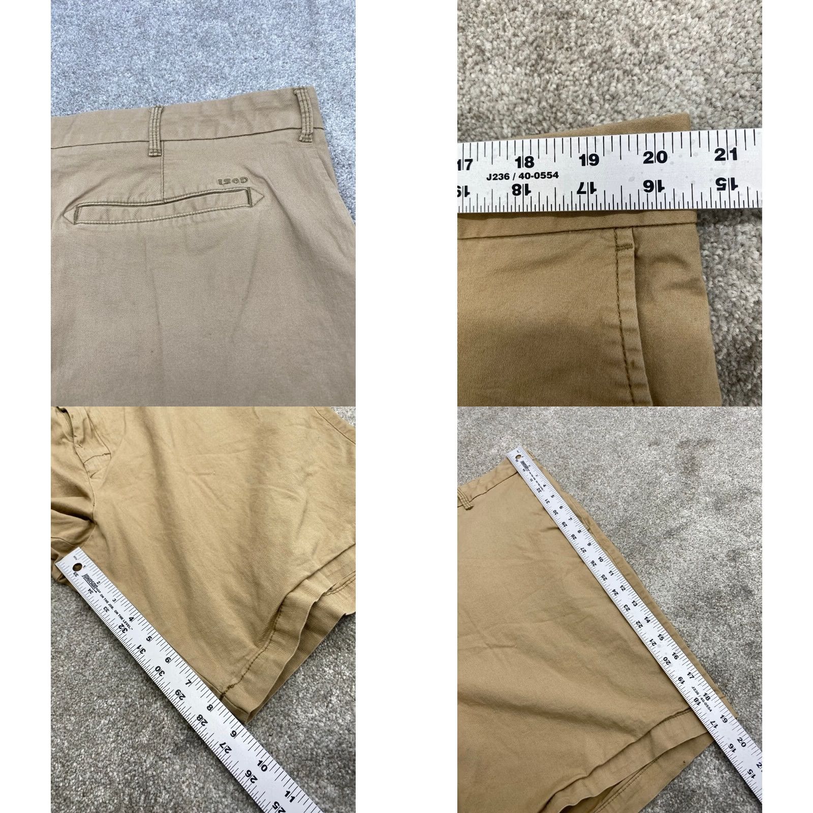 Izod VINTAGE Izod Chino Shorts Men's 40x9 Beige Pockets Stretch Golf 5616 Mens Size US 40 / EU 56 - 8 Thumbnail