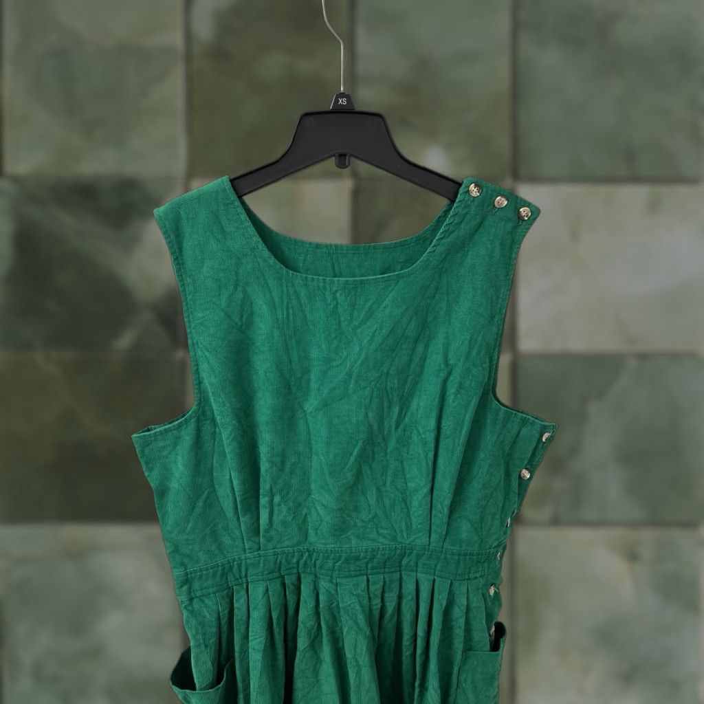 Vintage VINTAGE L.L. Bean Corduroy Jumper Dress Womens 16 Green Pinafore Made In USA Pockets Midi Dress Size XXL / US 16-18 / IT 52-54 - 1 Thumbnail