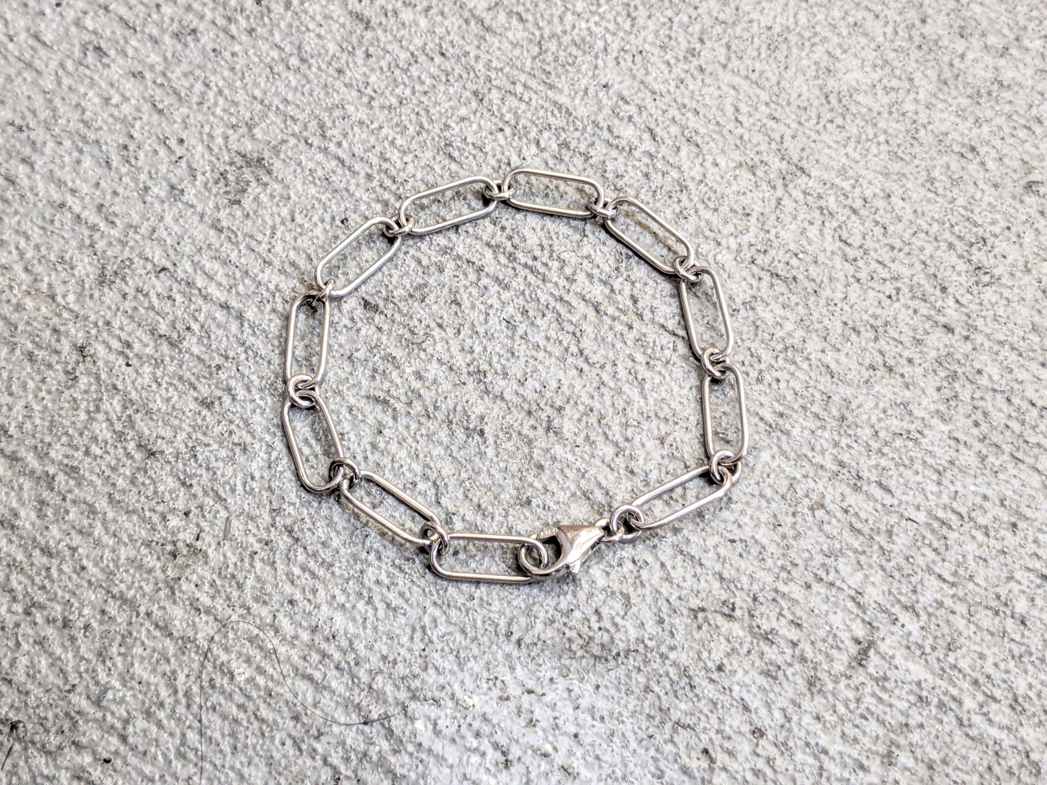 Sterling Silver Sterling Silver Bracelet Paperclip Link Chain 7.5" Size ONE SIZE - 1 Thumbnail
