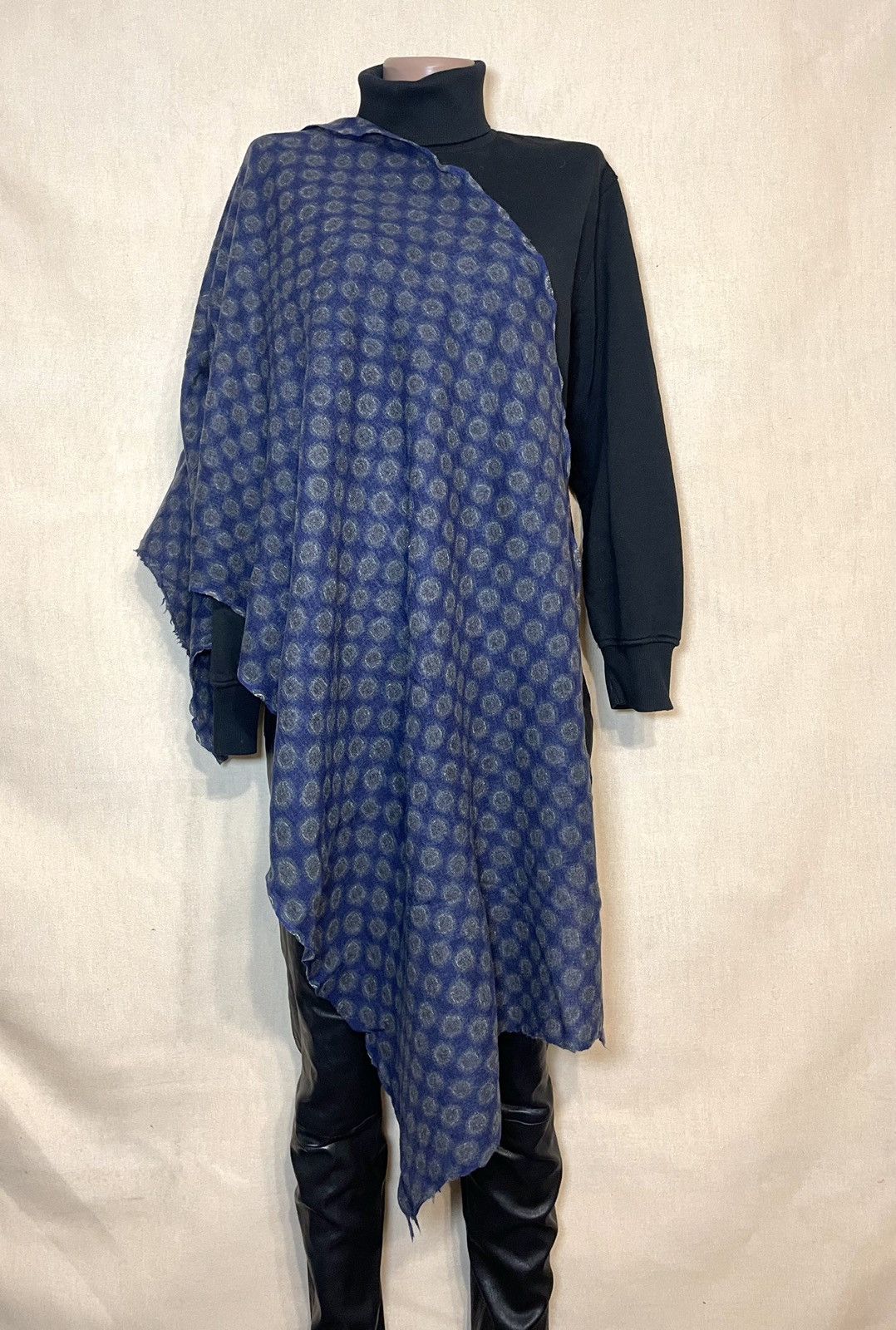 Vintage Emile Lafaurie blue wool scarf Size ONE SIZE - 1 Thumbnail
