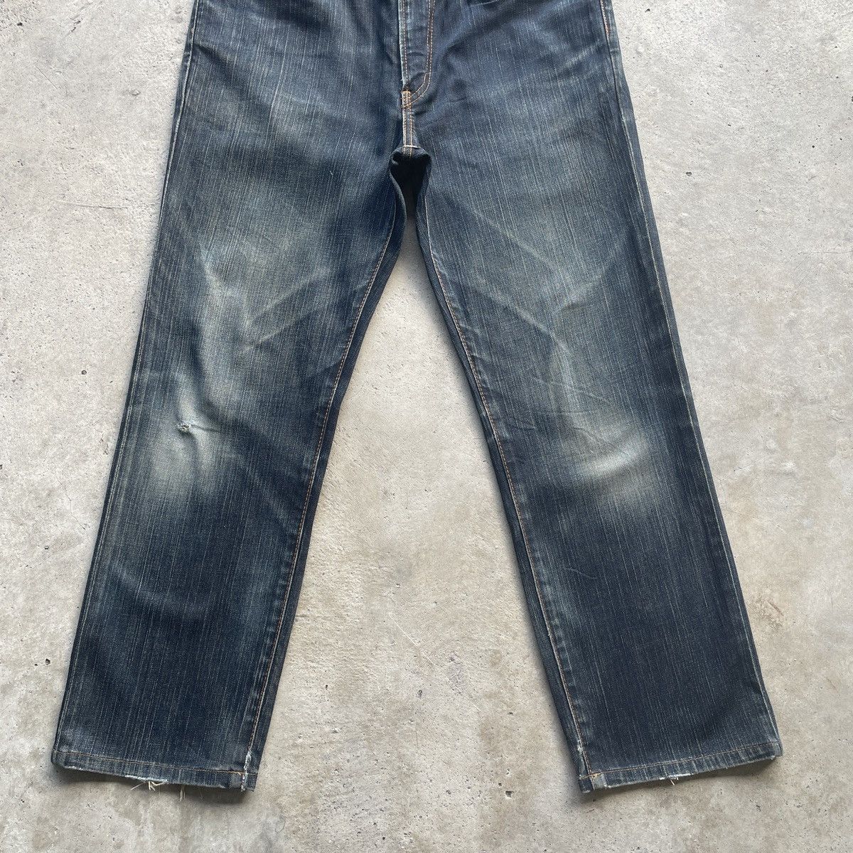 Edwin × Japanese Brand × Jean Vintage Edwin Made In Japan Dark Blue Faded Jeans Pants W33 Size US 33 - 4 Thumbnail