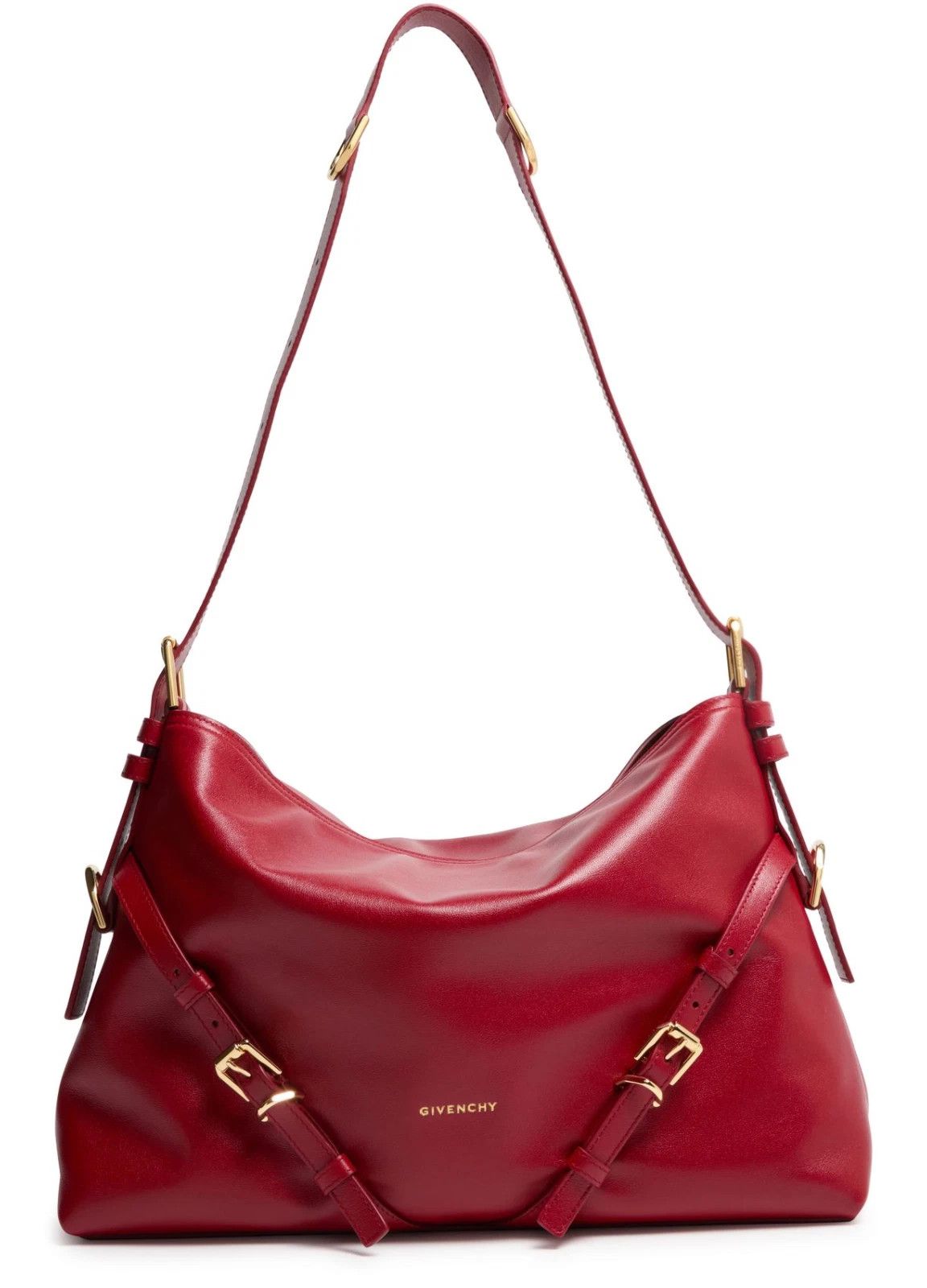 Givenchy GIVENCHY Voyou Medium Dark Red Leather Bag Size ONE SIZE - 1 Thumbnail