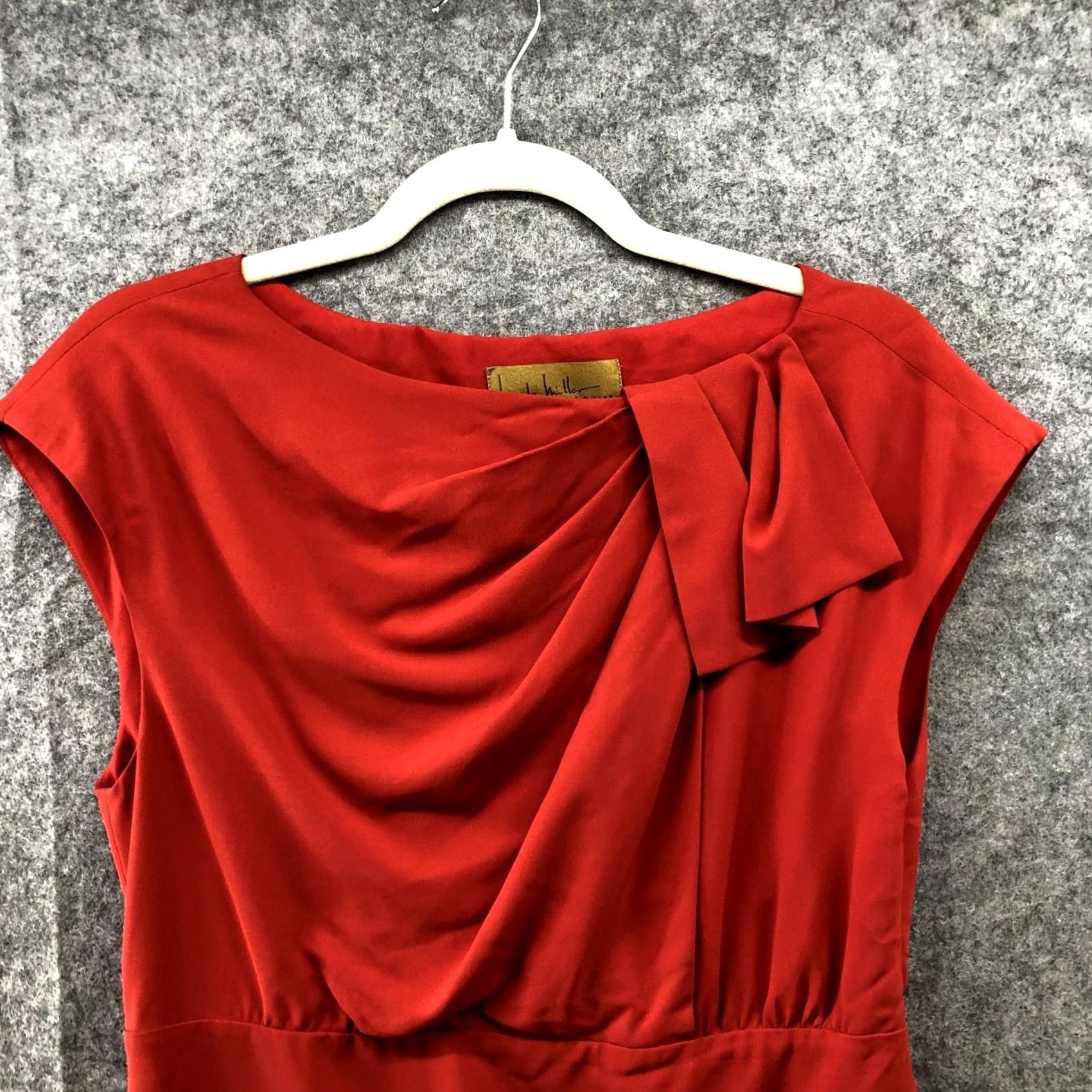 Nicole Miller Nicole Miller Sheath Dress Size 10 Red Silk Blend Cap Sleeve Pleated Formal Dress Size L / US 10 / IT 46 - 3 Thumbnail