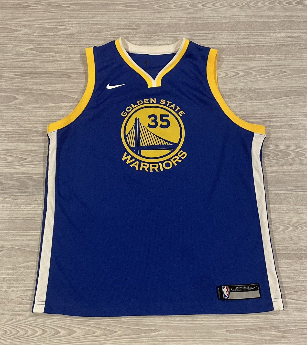 NBA Nike 2017 Kevin Durant #35 Warriors Jersey Blue Mens Size XL Size US XL / EU 56 / 4 - 1 Thumbnail