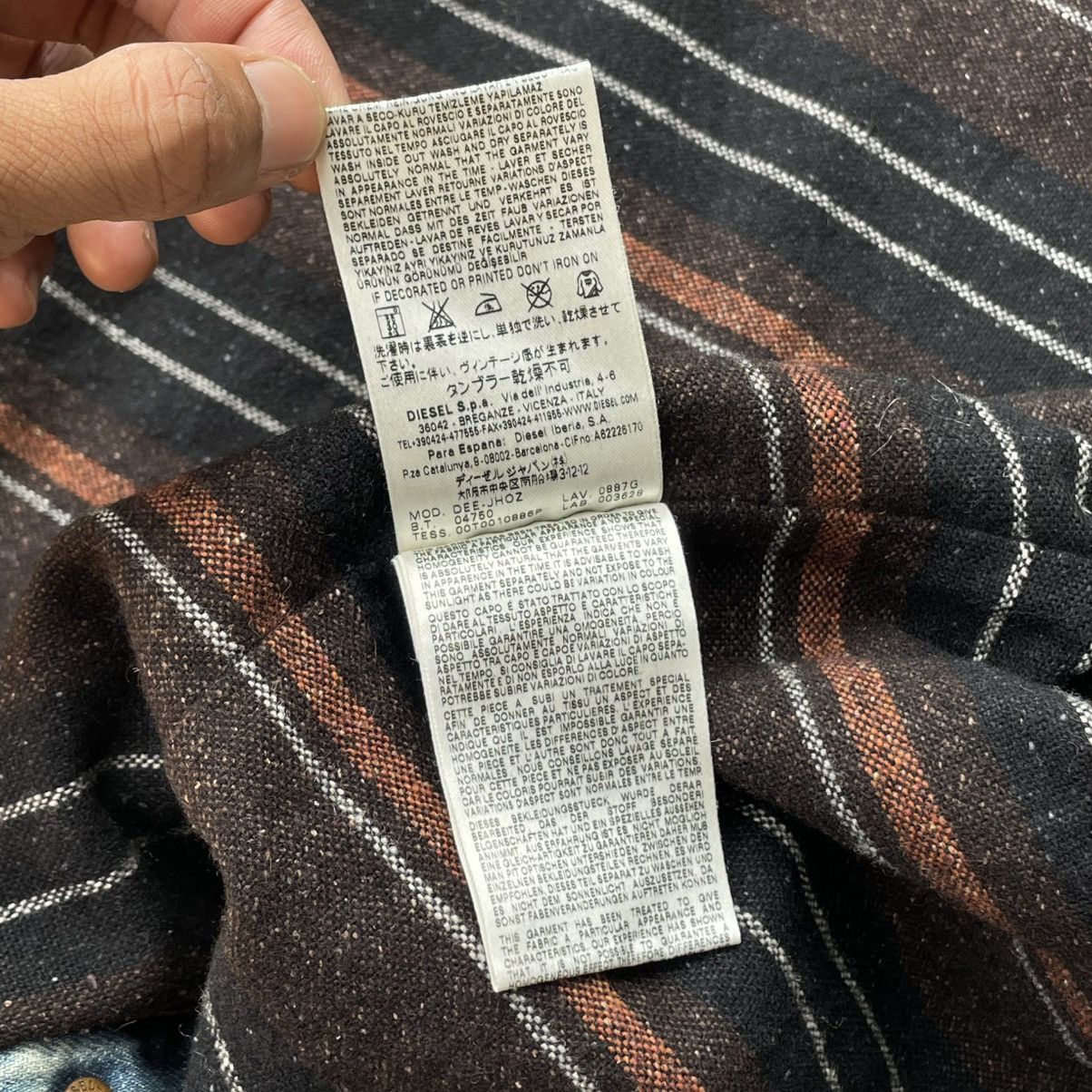 Diesel VINTAGE DIESEL LEATHER PILE BLANKET LINED DENIM JACKET Size US S / EU 44-46 / 1 - 18 Thumbnail