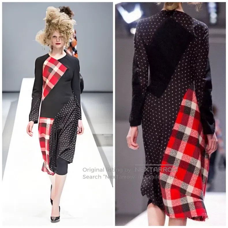 Comme Des Garcons Mixed material patchwork dress