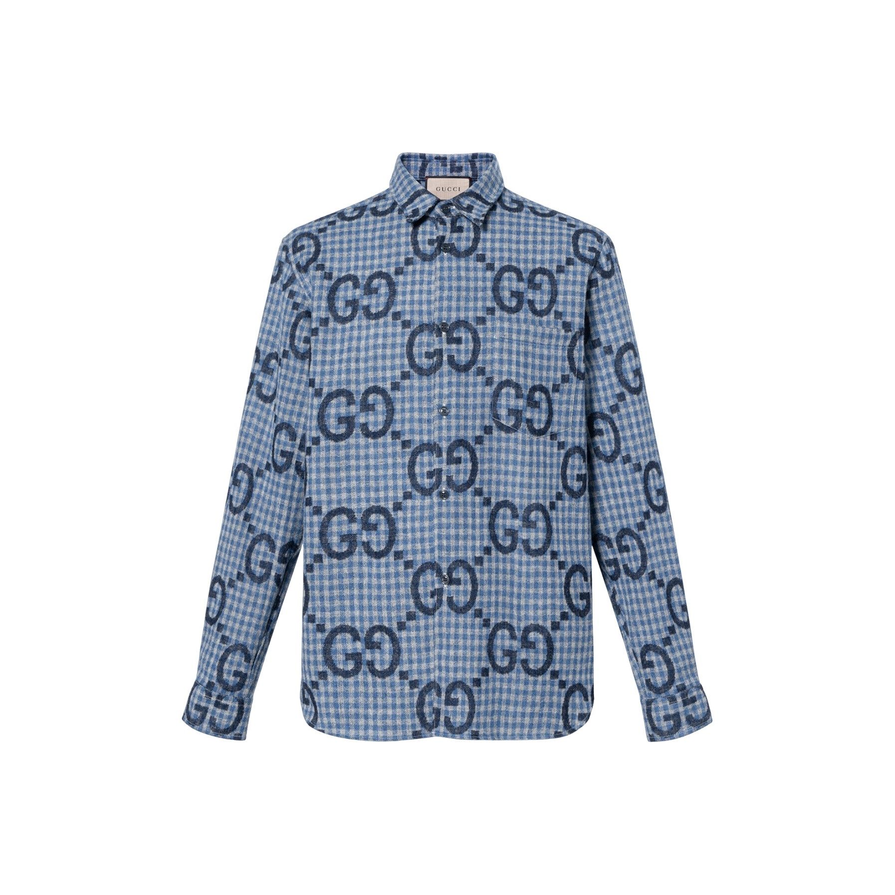 Gucci Gucci GG Monogram Plaid Wool Shirt Size 50 Size US M / EU 48-50 / 2 - 1 Thumbnail