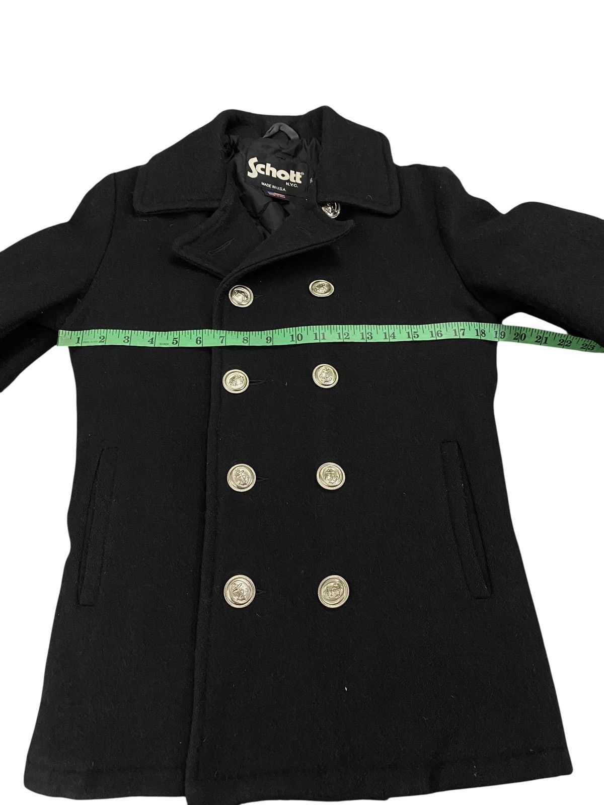 Schott × Vintage Vintage Schott Nyc Peacoat Wool Button Jacket Size 36 Size XS / US 0-2 / IT 36-38 - 10 Thumbnail