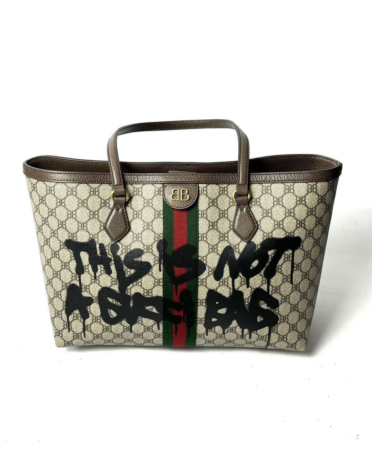 Balenciaga × Gucci Gucci Balenciaga The Hacker Project Grafitti Tote Bag Size ONE SIZE - 3 Thumbnail