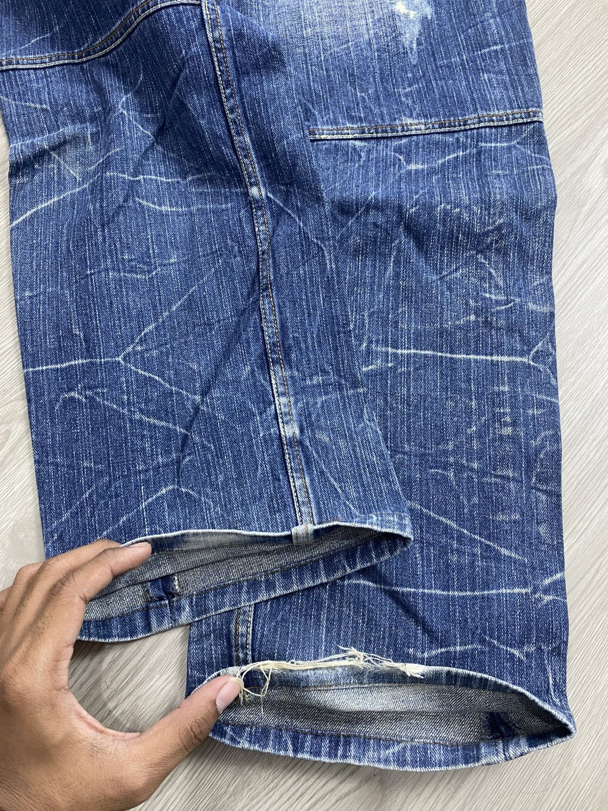 If Six Was Nine × Le Grande Bleu (L.G.B.) 2000s Memory Special Double Waist Distressed Punk Lgb Jeans Size US 34 / EU 50 - 12 Thumbnail