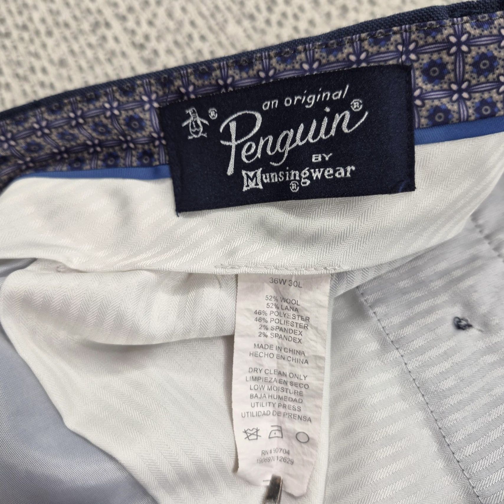 Original Penguin Original Penguin Pants Mens 36x30 Blue Wool Dress Trousers Straight Leg Size US 36 / EU 52 - 4 Thumbnail
