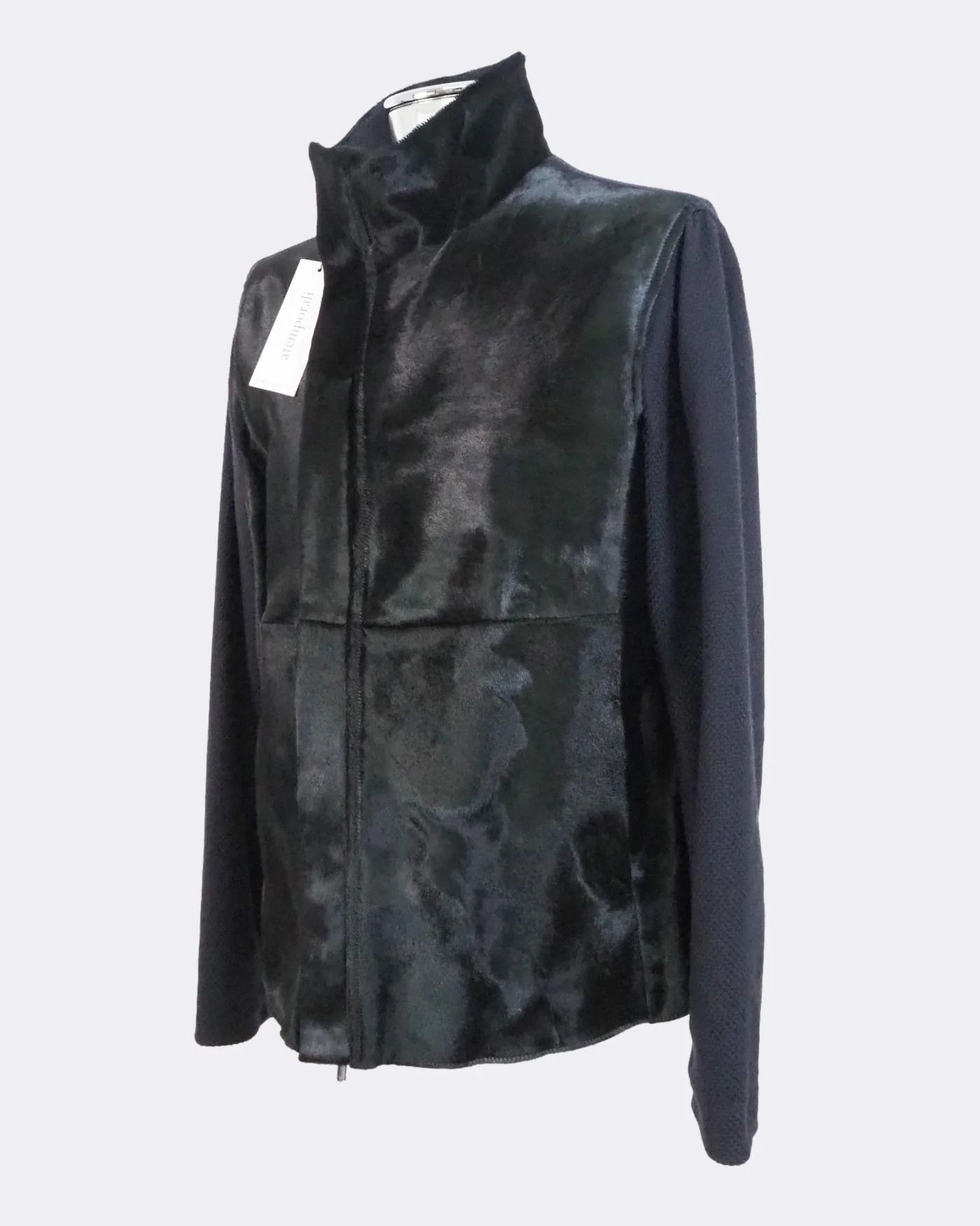 Emporio Armani Emporio Armani Calfskin Hair Leather and Knit Jacket $1795 Size US L / EU 52-54 / 3 - 11 Thumbnail