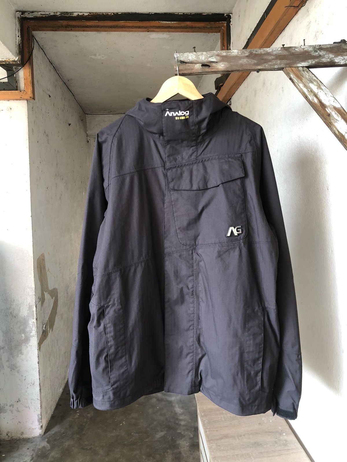 image of analog 10K Mm Waterproof Gorpcore Jacket Hoodie in Dark Grey, Men's (Size Medium)