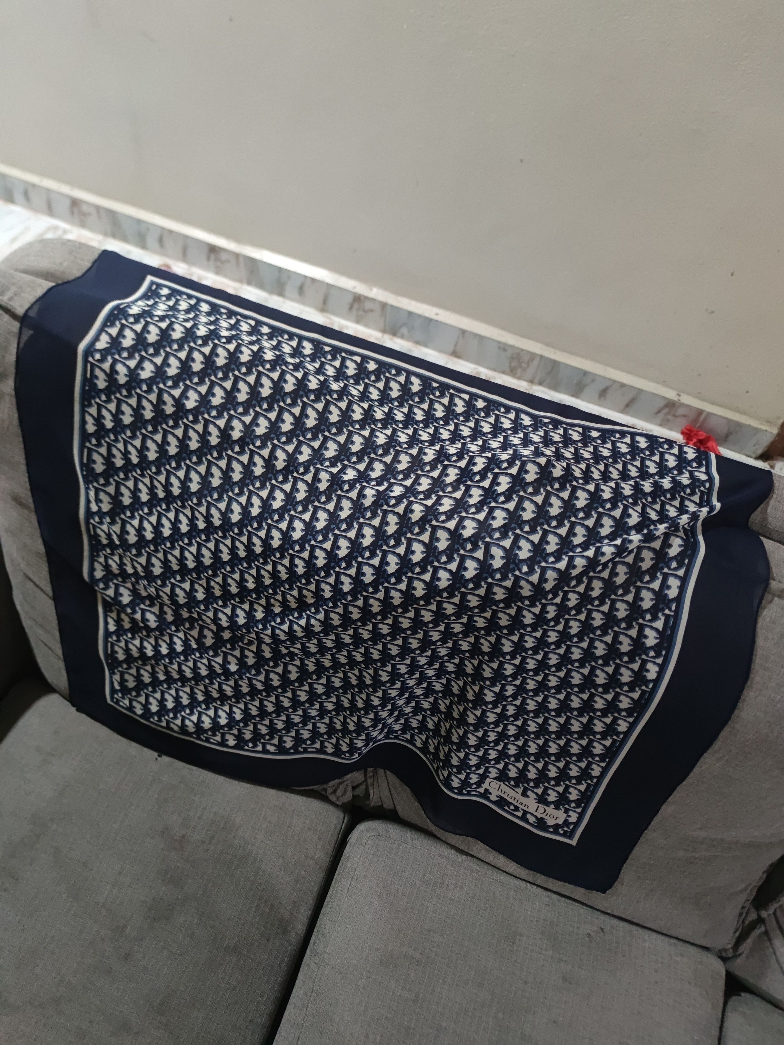 Dior Vintage Christian Dior Echarpes Monogram Silk Scarf Size ONE SIZE - 4 Thumbnail
