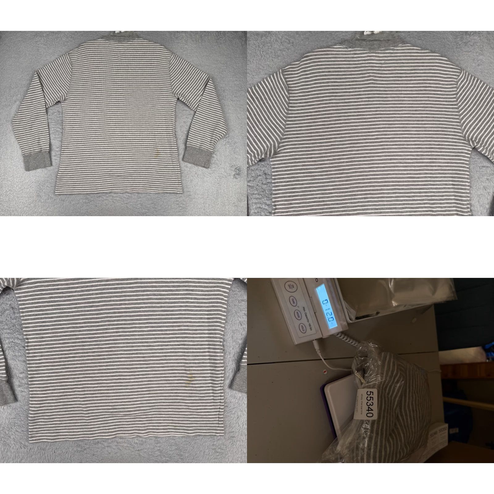 Tommy Hilfiger Tommy Hilfiger Shirt Adult XL Gray Stripe Long Sleeve Crew Neck Knit Logo T-Shirt Holidays & Outdoors Mens, Unisex, Regular Fit Size US XL / EU 56 / 4 - 9 Thumbnail