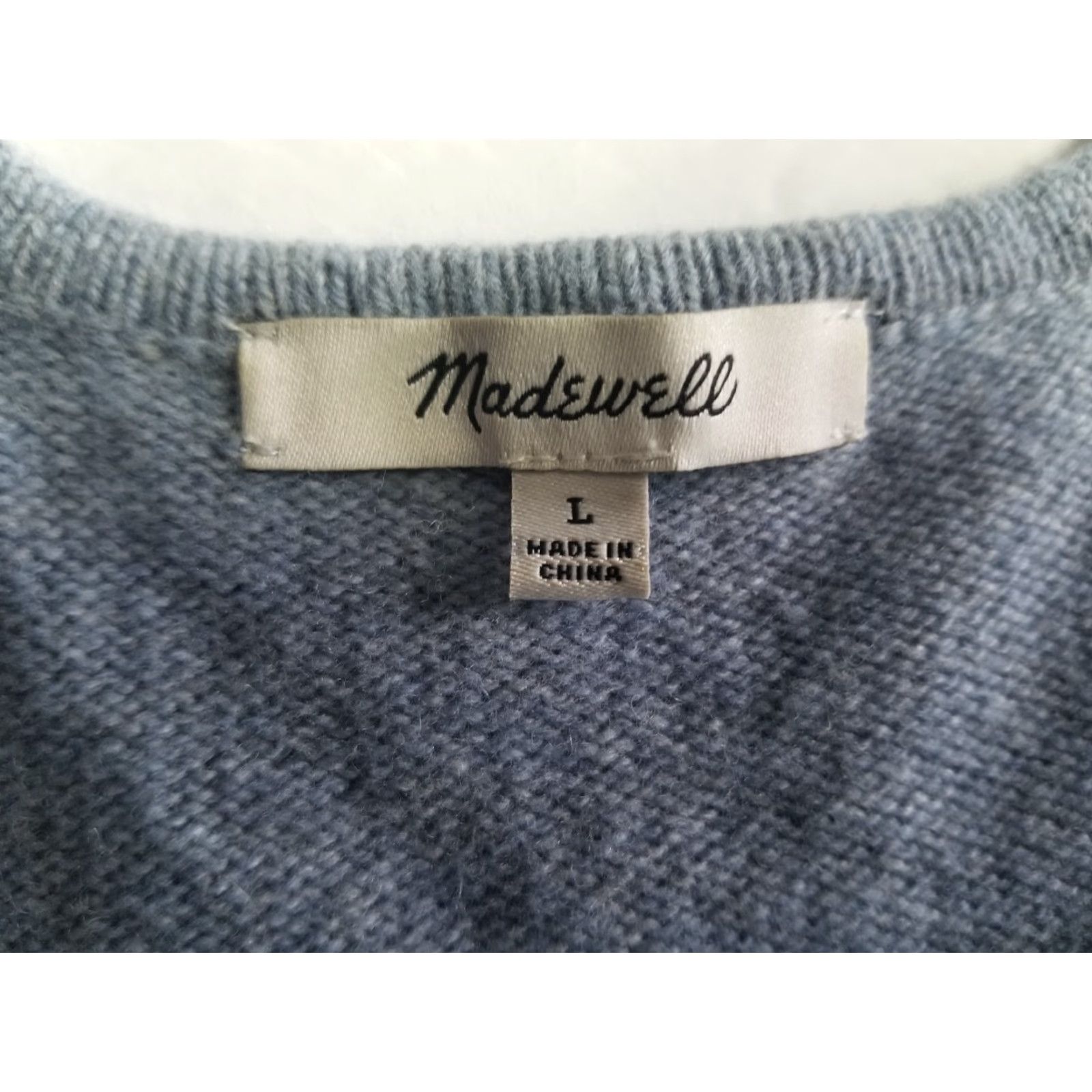 Madewell Madewell Vest Sweater Blue Wool Blend Knit L Womens Large Sleeveless See Stain Size L / US 10 / IT 46 - 7 Thumbnail