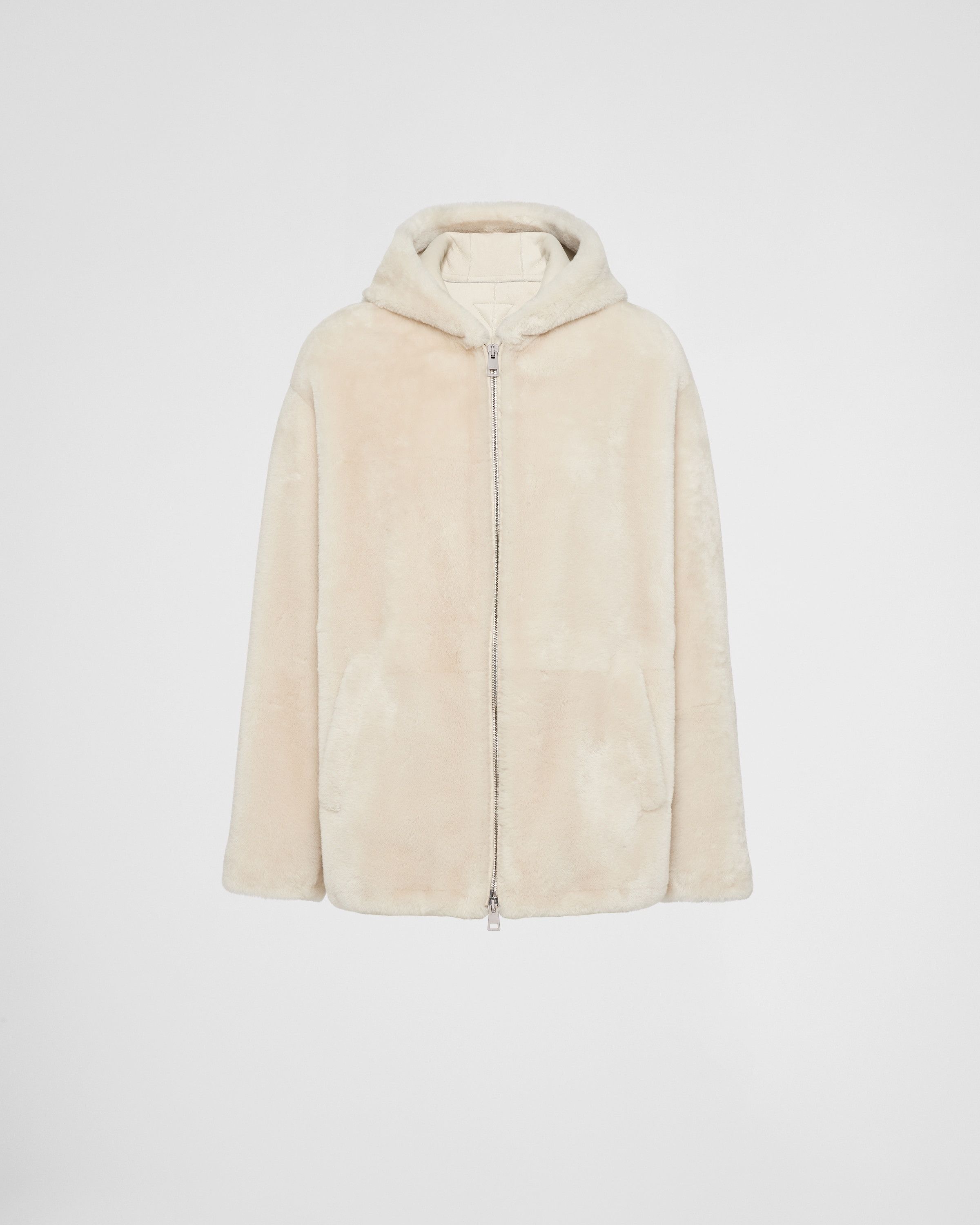 Prada o1bcso1str1025 Montone Shearling Jacket in Ivory Size US M / EU 48-50 / 2 - 1 Thumbnail