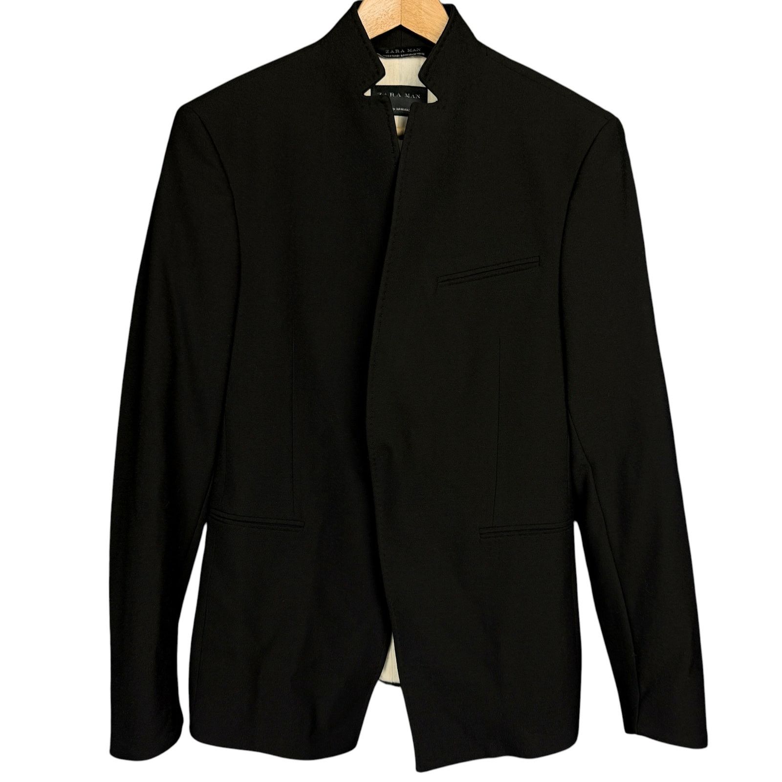 Zara Zara Man Stand Collar Men's US 36 Blazer Sport Coat Minimal Size 36R - 12 Thumbnail