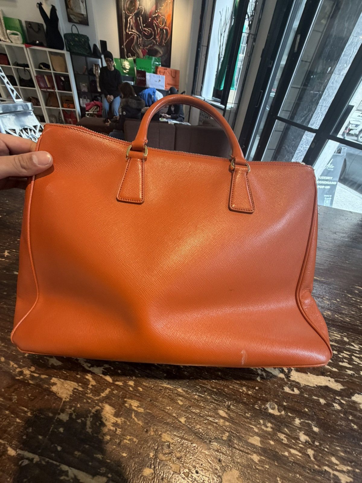 Prada Prada Galleria Saffiano Leather Tote – Papaya ✨ Size ONE SIZE - 7 Thumbnail