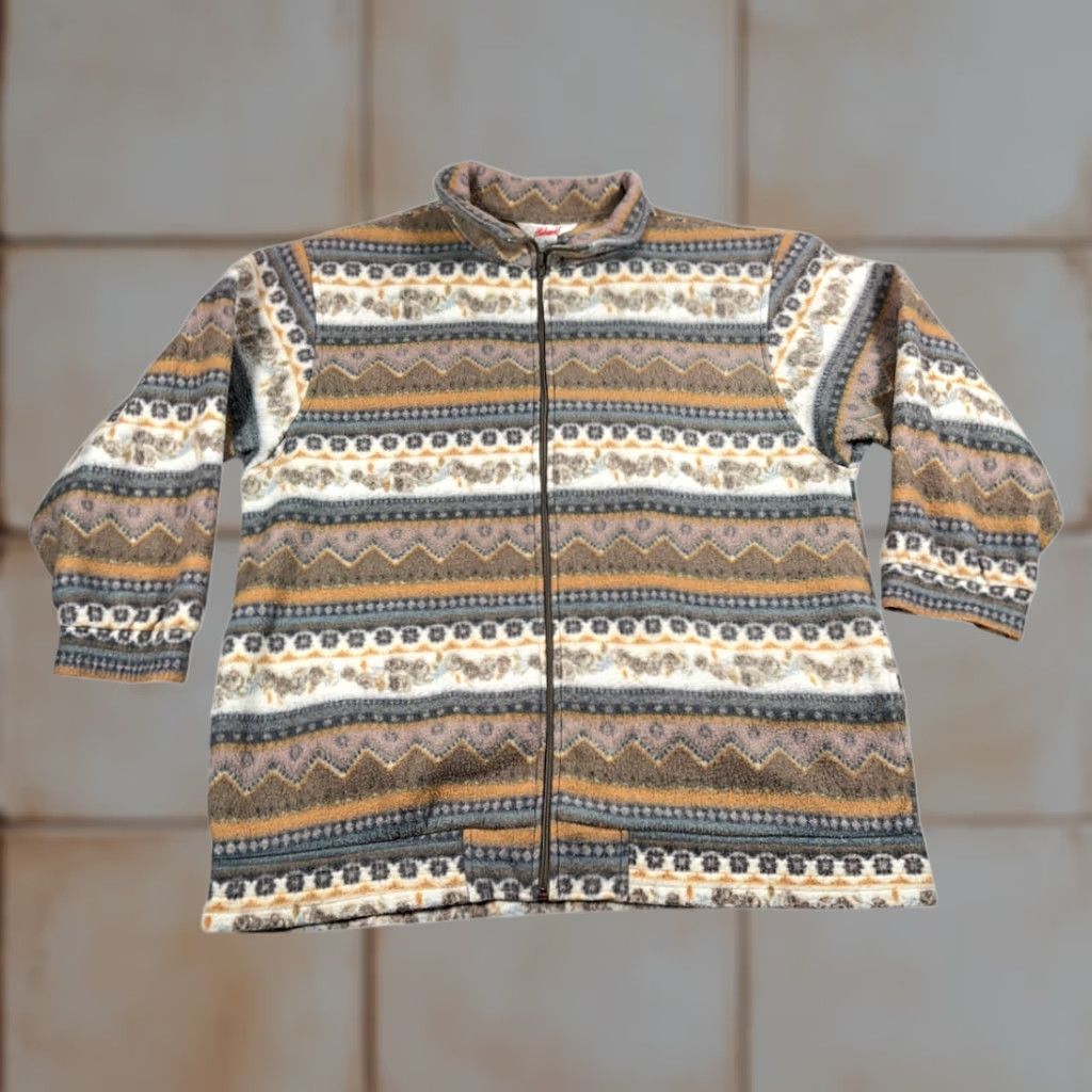 Haband VINTAGE Haband Southwest Jacket Womens XL Brown Orange Fleece Aztec 90s Size XL / US 12-14 / IT 48-50 - 1 Thumbnail