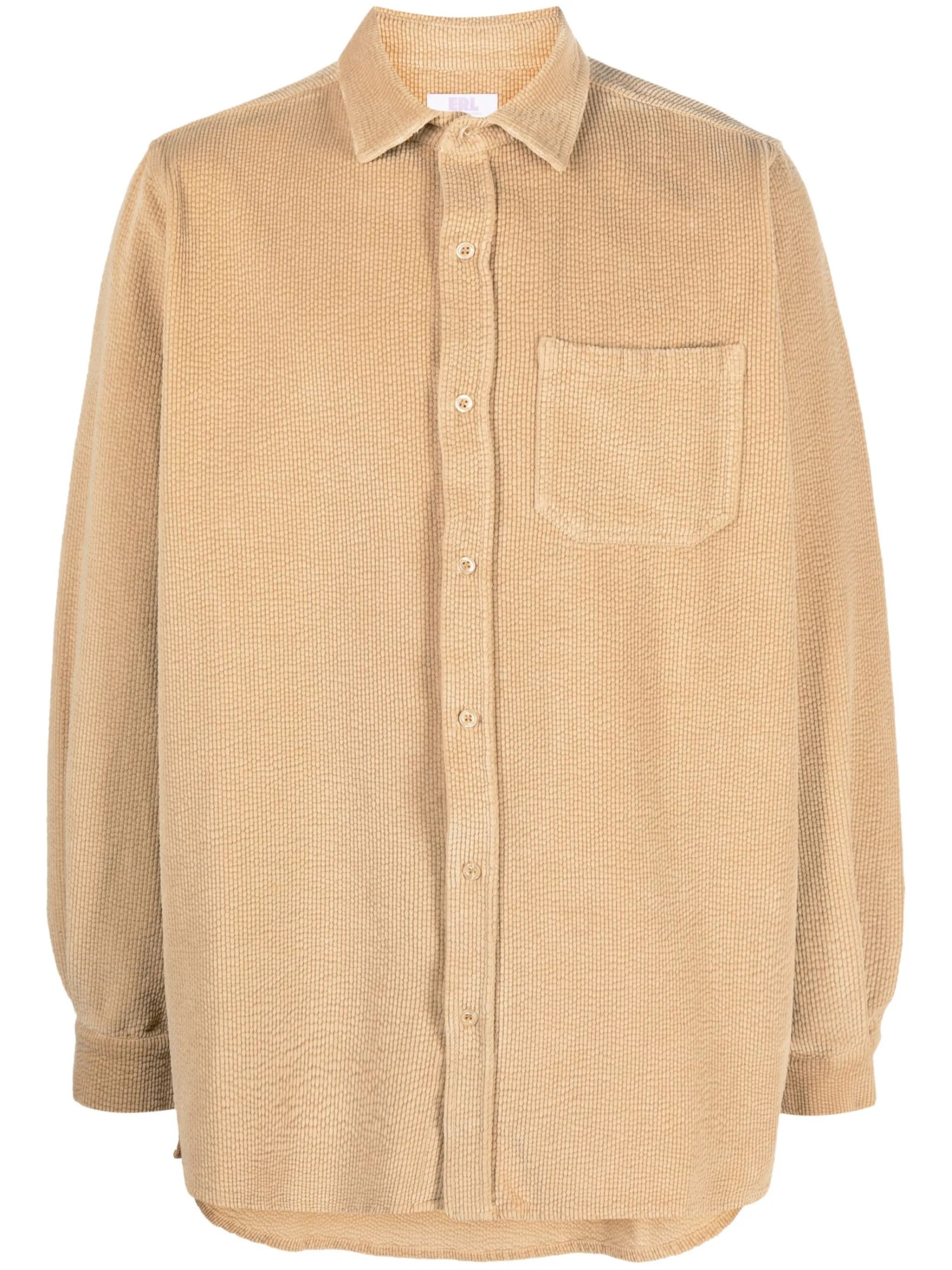 o1y0125 Solid Color Shirt in Beige
