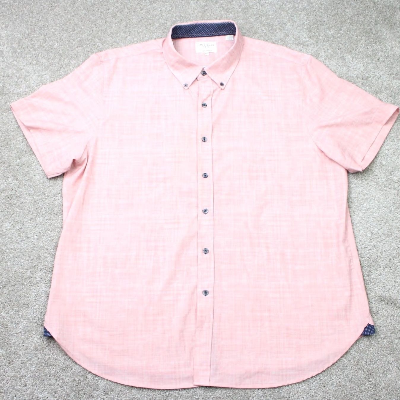 Pinko Construct Shirt Men 2XL XXL Pink Slim Fit 4-Way Stretch Short Sleeve Button Down Size US XXL / EU 58 / 5 - 2 Thumbnail