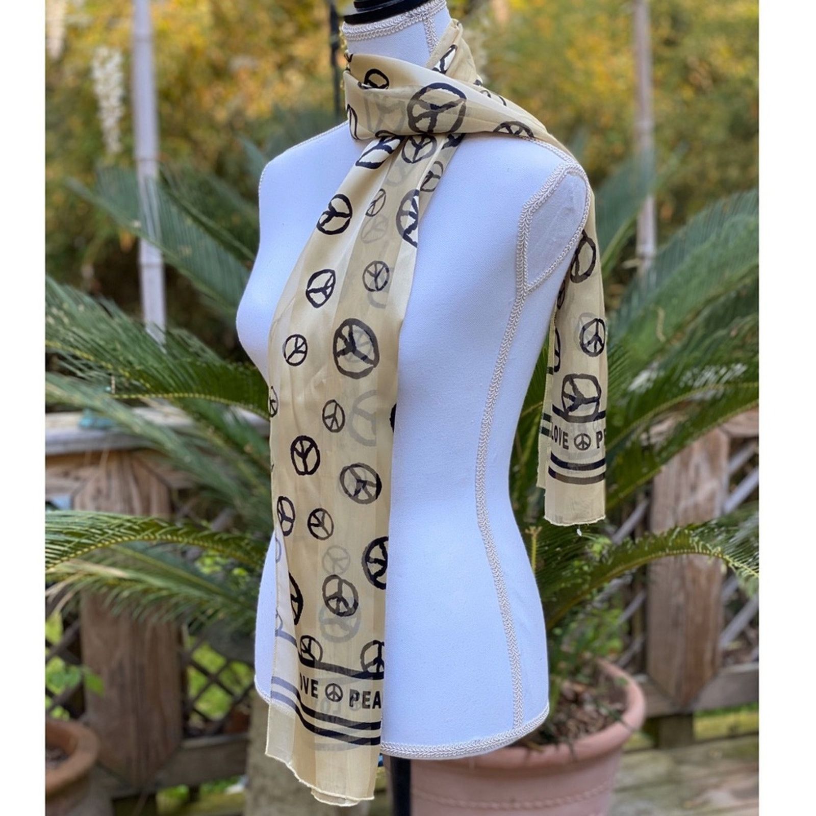 Goods Peace & Love Sheer Gold Scarf Size ONE SIZE - 3 Thumbnail