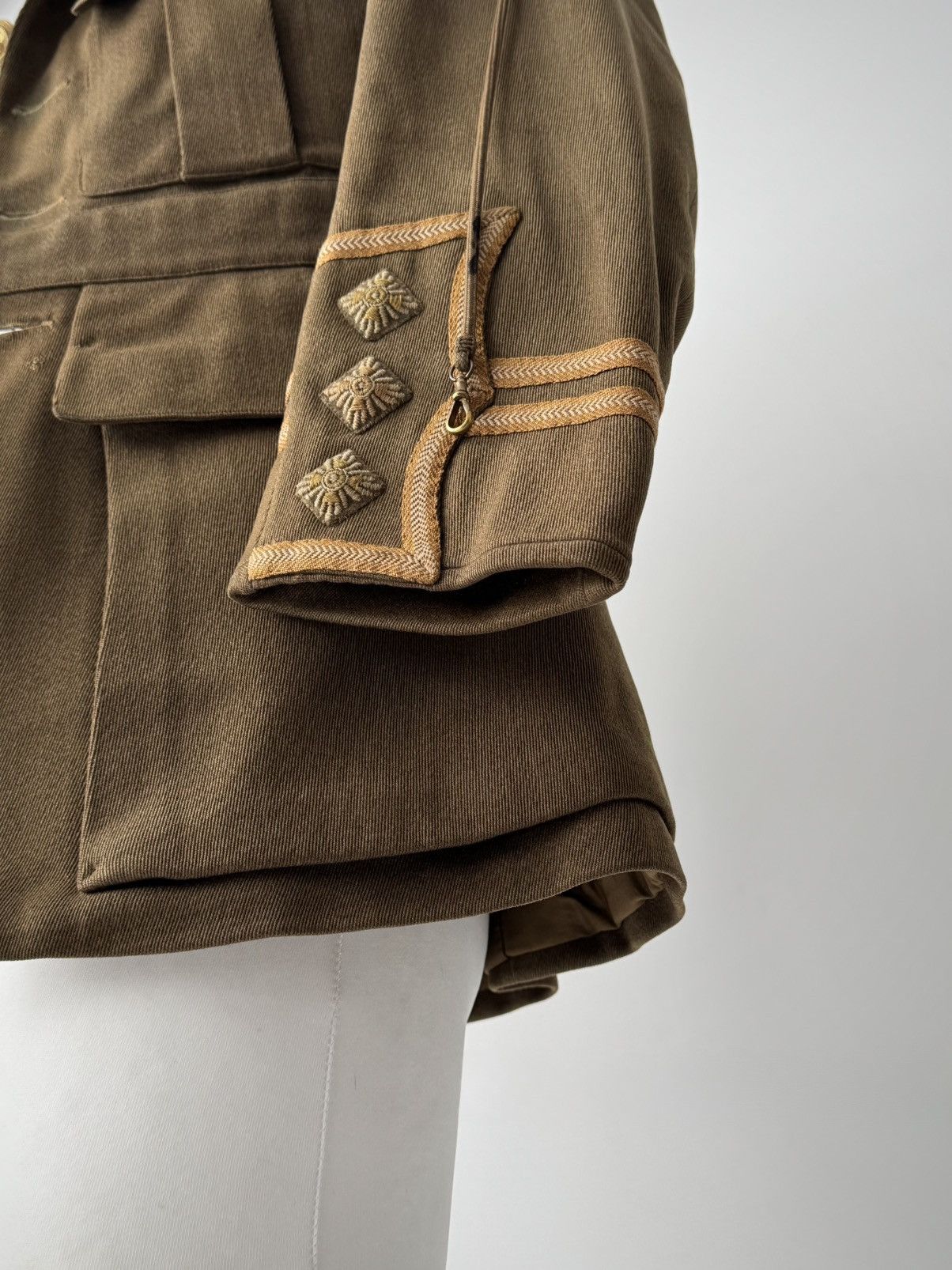 Vintage WW1 British Army Officers Cuff Rank Service Dress Tunic Size US S / EU 44-46 / 1 - 8 Thumbnail
