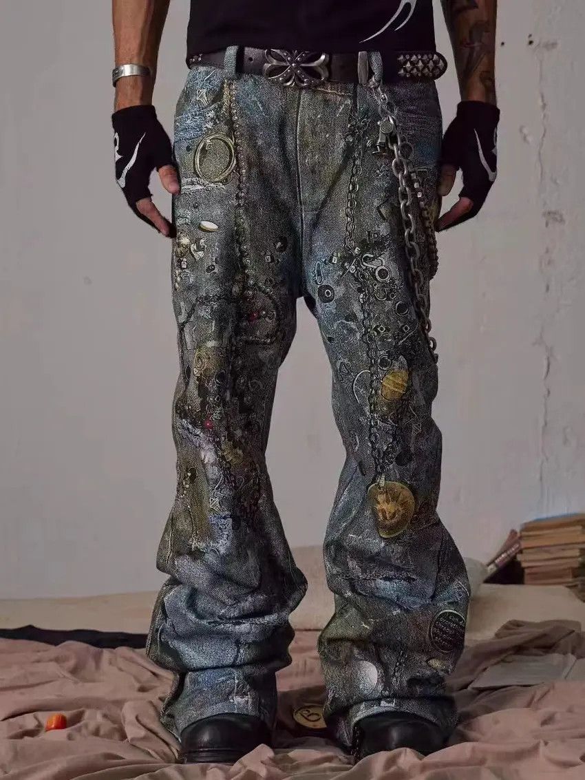 Designer × Japanese Brand Vintage Hip Hop Street Style Loose Casual Pants Size US 31 - 1 Thumbnail