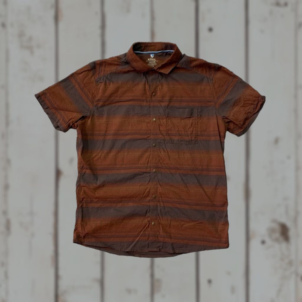 Vintage KUHL Mens M Short Sleeve Button-Up Shirt Wicking Lightweight Plaid Orange Size US M / EU 48-50 / 2 - 1 Thumbnail