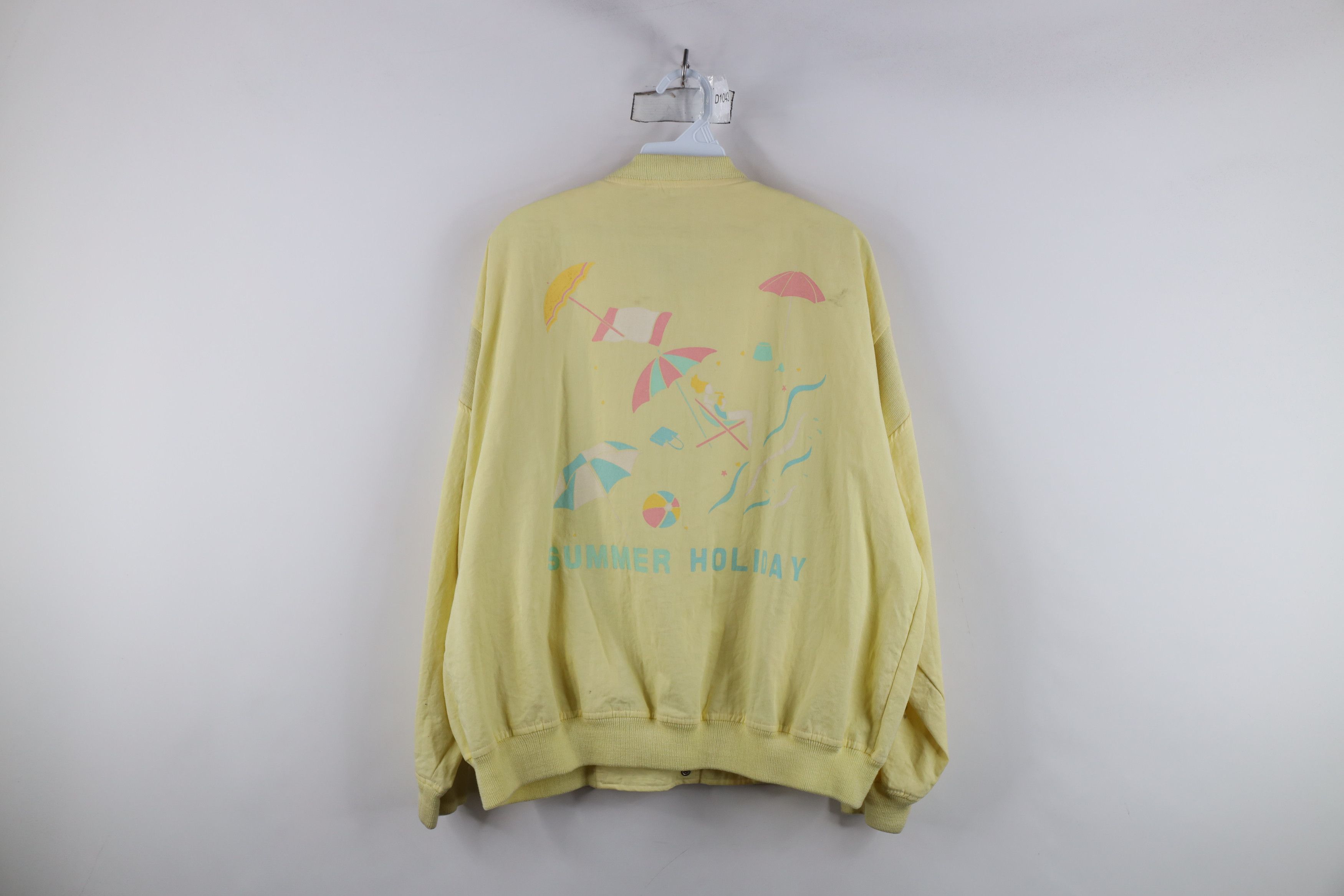Vintage Vintage 80s 90s Streetwear Pastel Beach Bomber Jacket Size L / US 10 / IT 46 - 1 Thumbnail