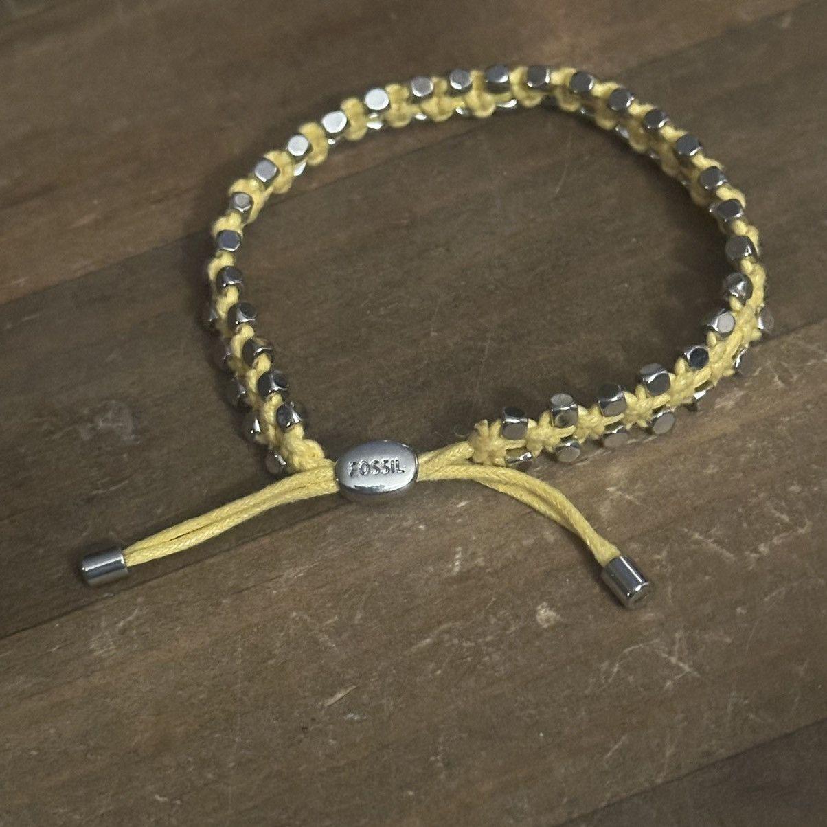 Fossil Fossil yellow woven adjustable cord bracelet Size ONE SIZE - 5 Thumbnail