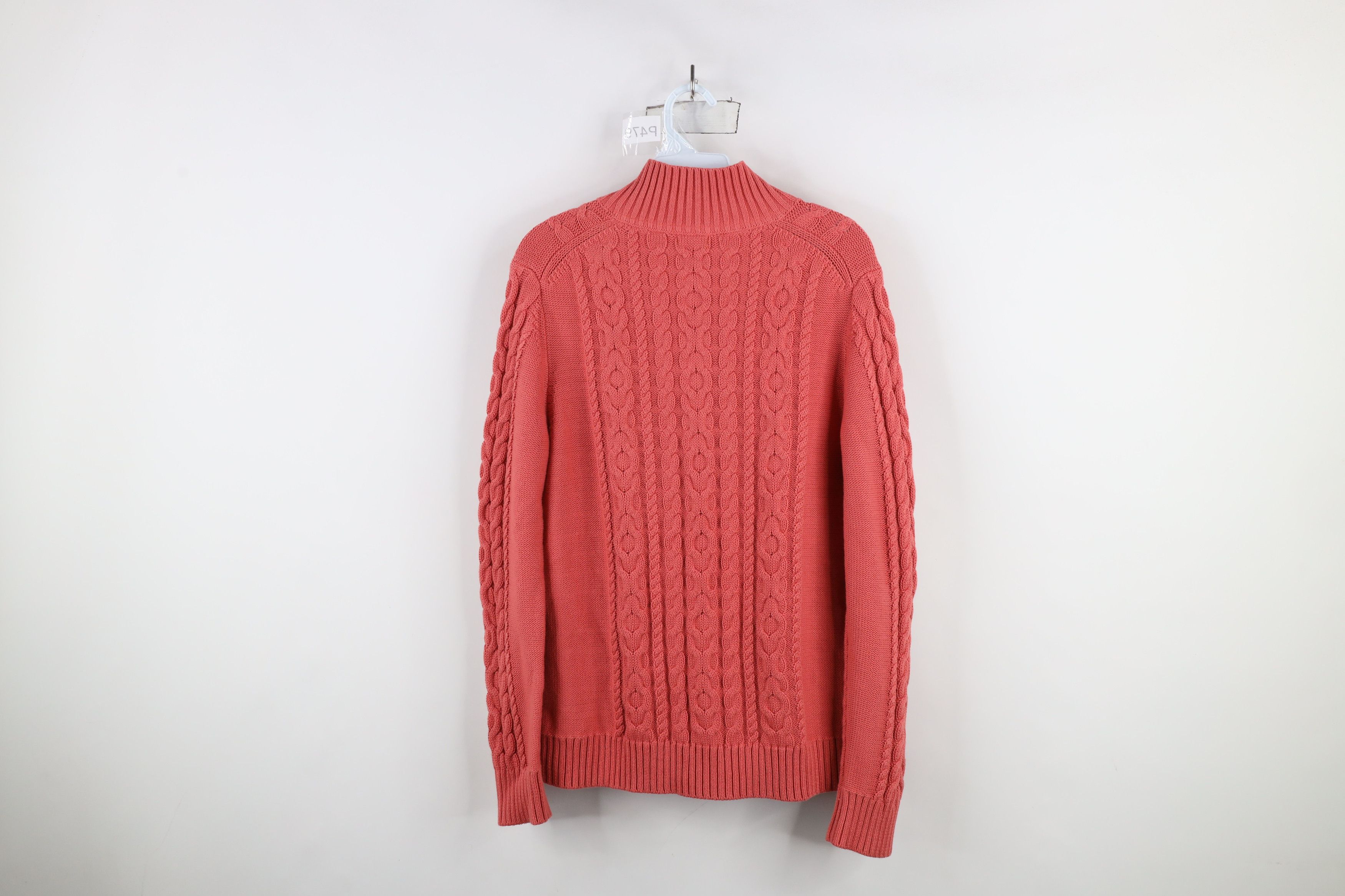 L.L. Bean × Vintage Vintage LL Bean Chunky Cable Knit Full Zip Sweater Salmon Size L / US 10 / IT 46 - 8 Thumbnail