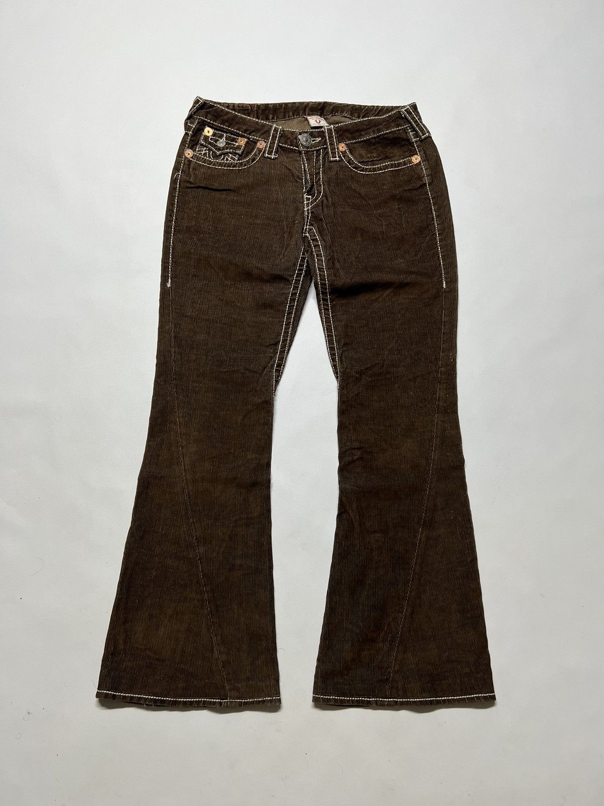 True Religion Vintage Y2k True Religion Brown🤎 Velvet Denim Jeans Rare 90s Size 30" / US 8 / IT 44 - 6 Thumbnail