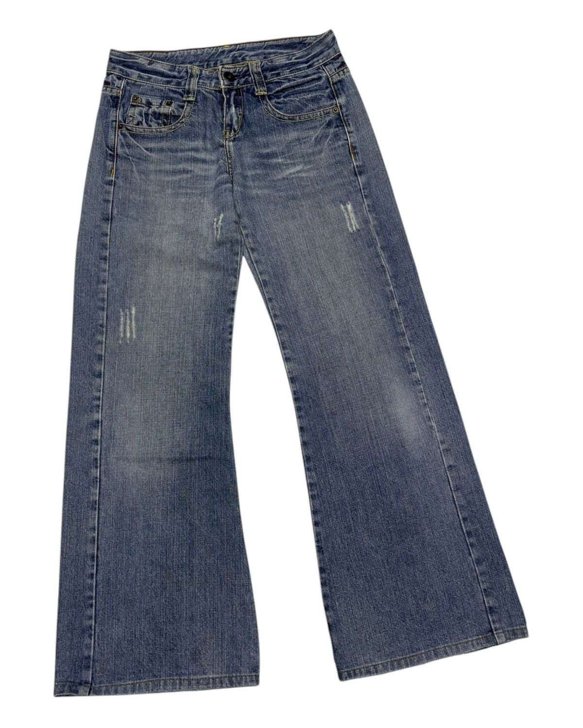 Ed Hardy Flare Jeans L.G HARD Flower Embroidery Ed Hardy Style Jeans Size US 28 / EU 44 - 5 Thumbnail