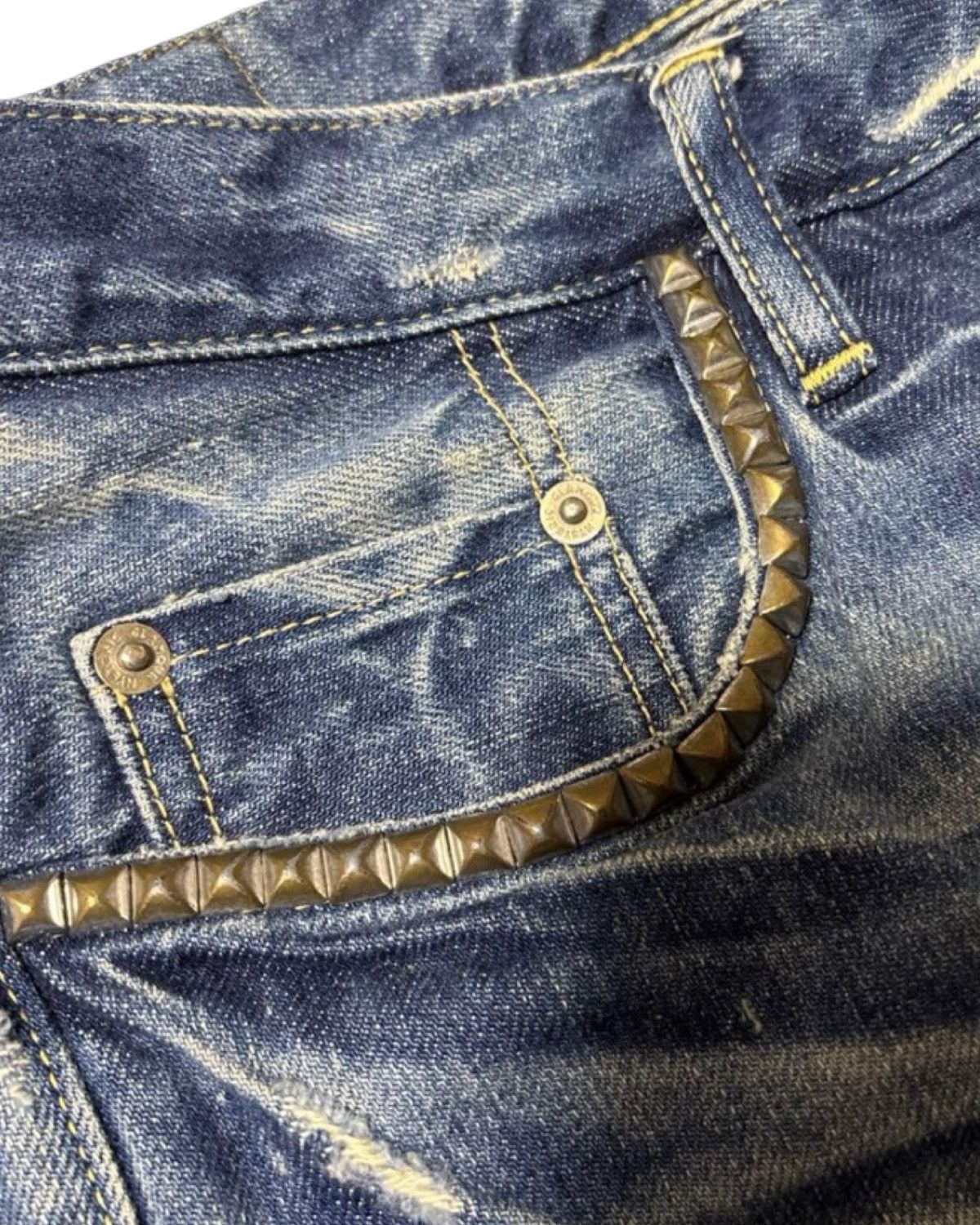 Hysteric Glamour Hysteric Glamour 🇯🇵 Komado Patch Work Studded Denim Jeans Size US 30 / EU 46 - 5 Thumbnail