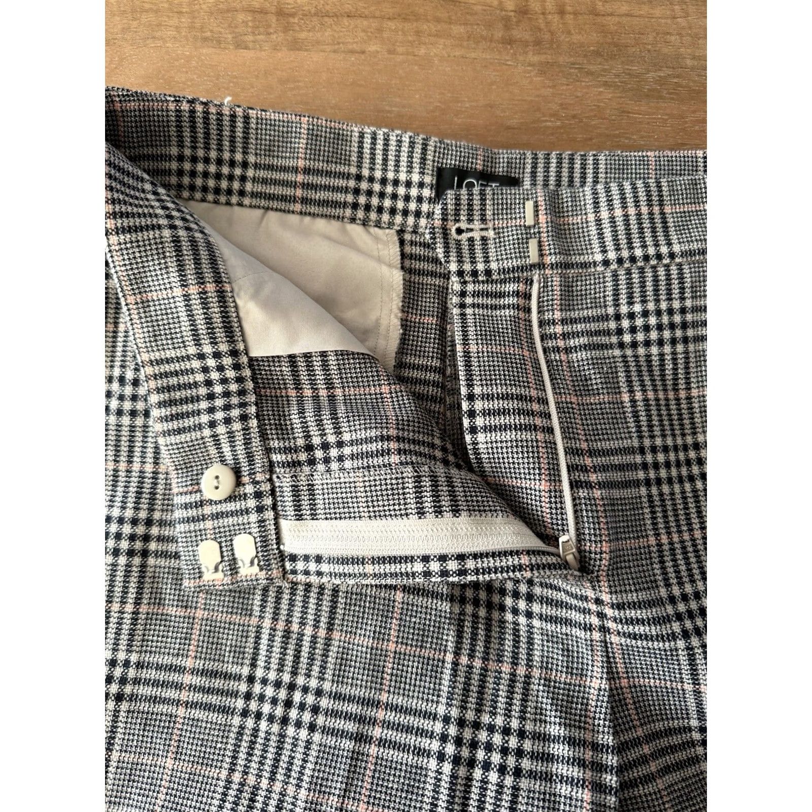 Ann Taylor Ann Taylor Loft Dress Pants Women's 10P Wide-Leg Linen Cotton Plaid NWT Size 32" / US 10 / IT 46 - 5 Thumbnail