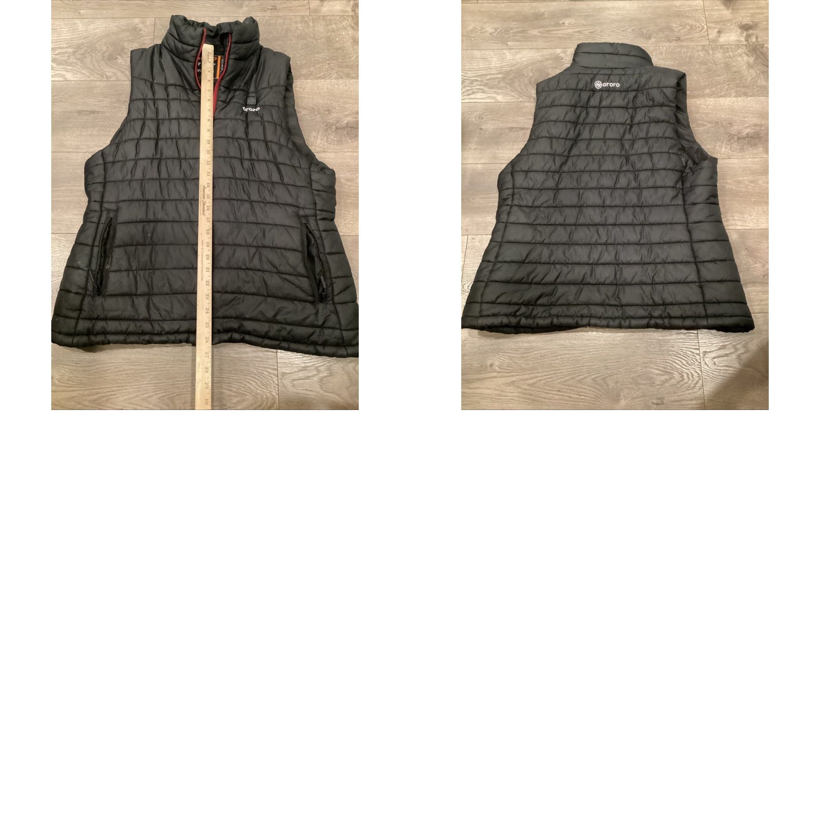 Vintage Ororo Vets Mens XL Black Puffer Quilted Full Zip Heated Vest - Nylon Shell, Polyester Lining, Logo, Windbreaker, Regular Size, No Battery, Stains Size US XL / EU 56 / 4 - 8 Thumbnail