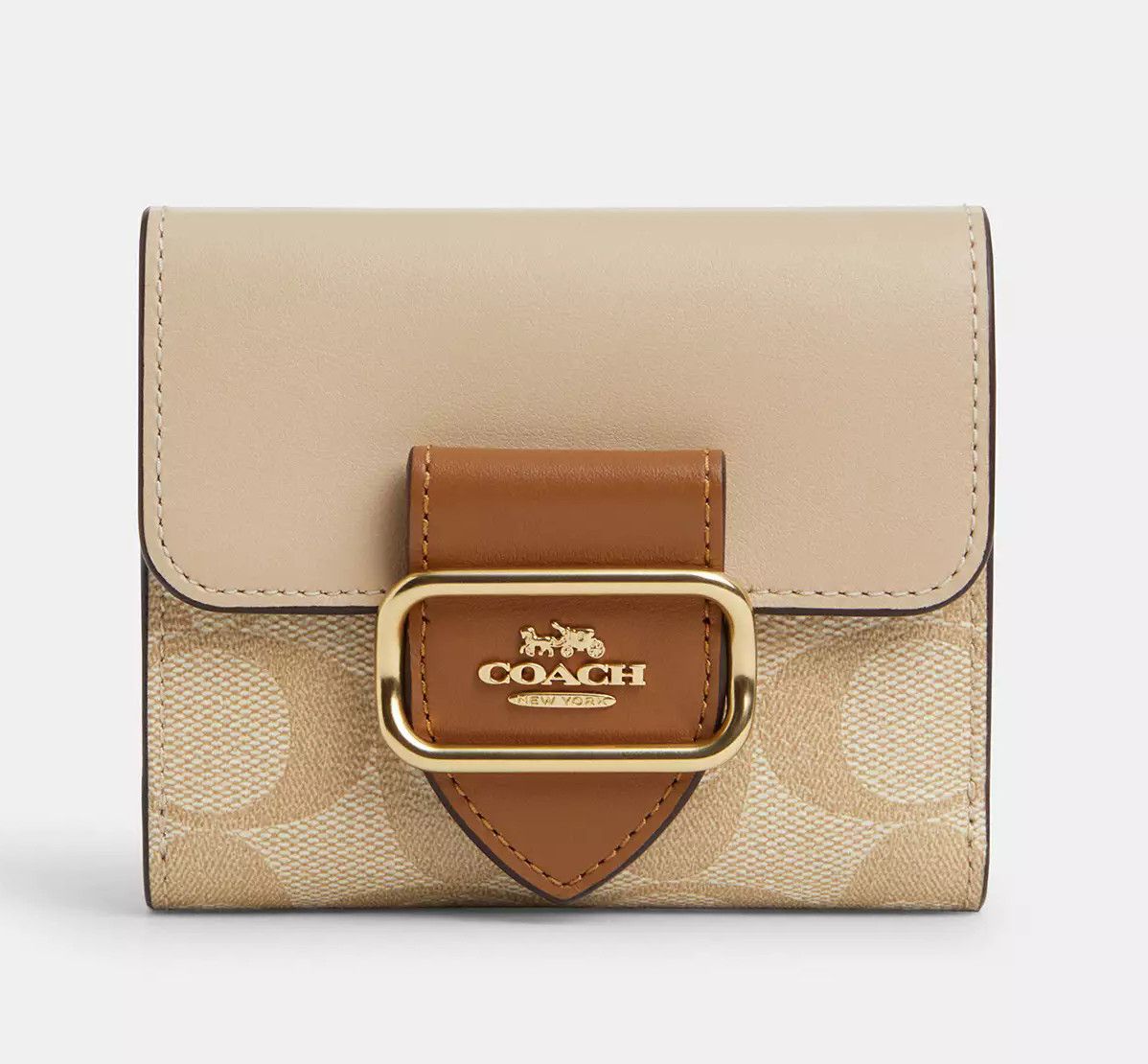 Coach Small Morgan Wallet In Blocked Signature Canvas CT616 Size ONE SIZE - 6 Thumbnail