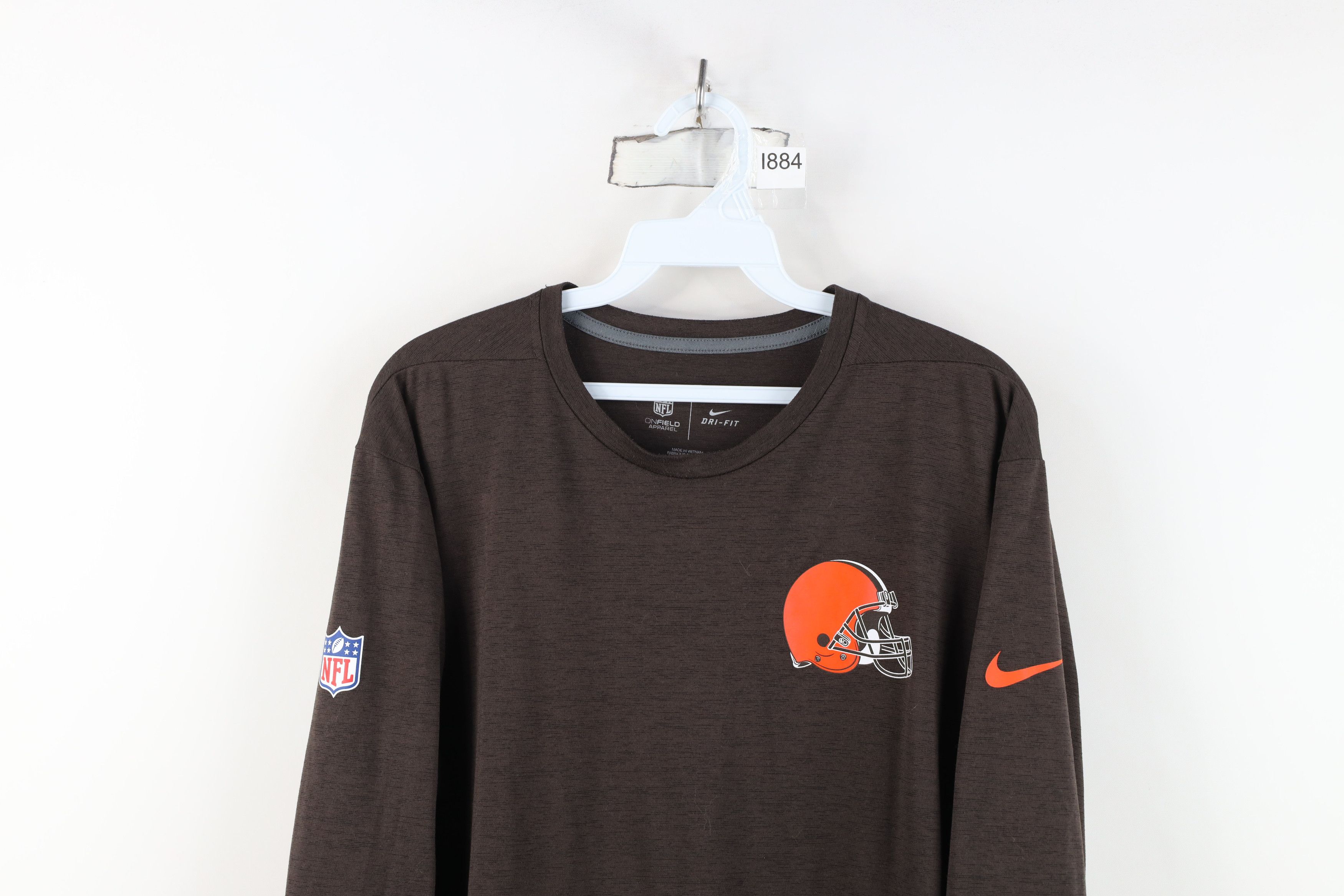 Nike Nike On Field Browns Football Long Sleeve T-Shirt Brown Size US L / EU 52-54 / 3 - 2 Thumbnail