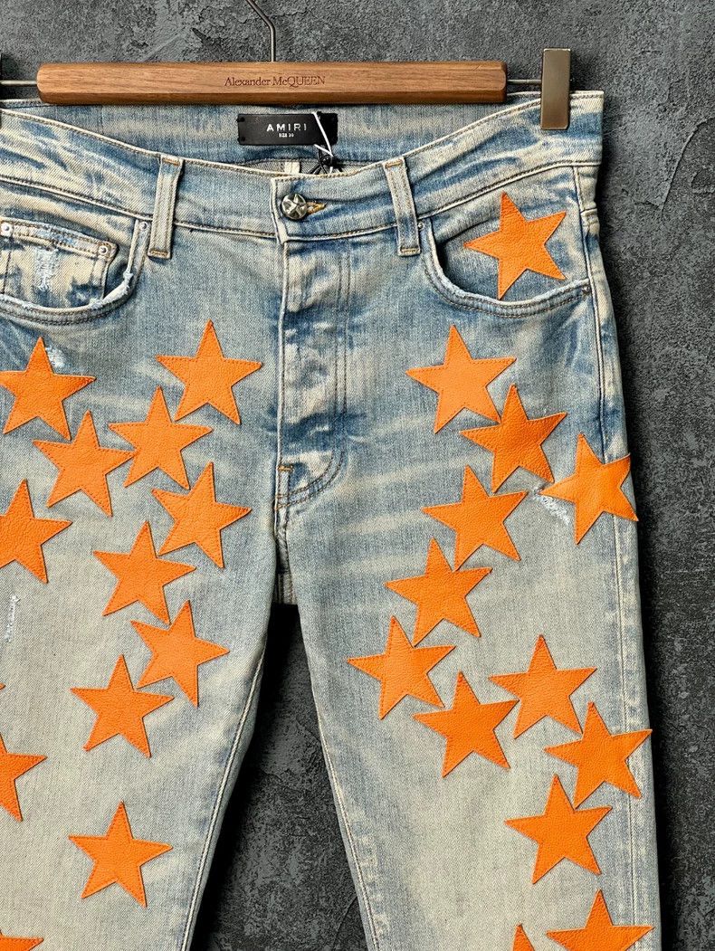 Amiri Amiri Star Leather Logo Washed Jeans Size US 30 / EU 46 - 3 Thumbnail