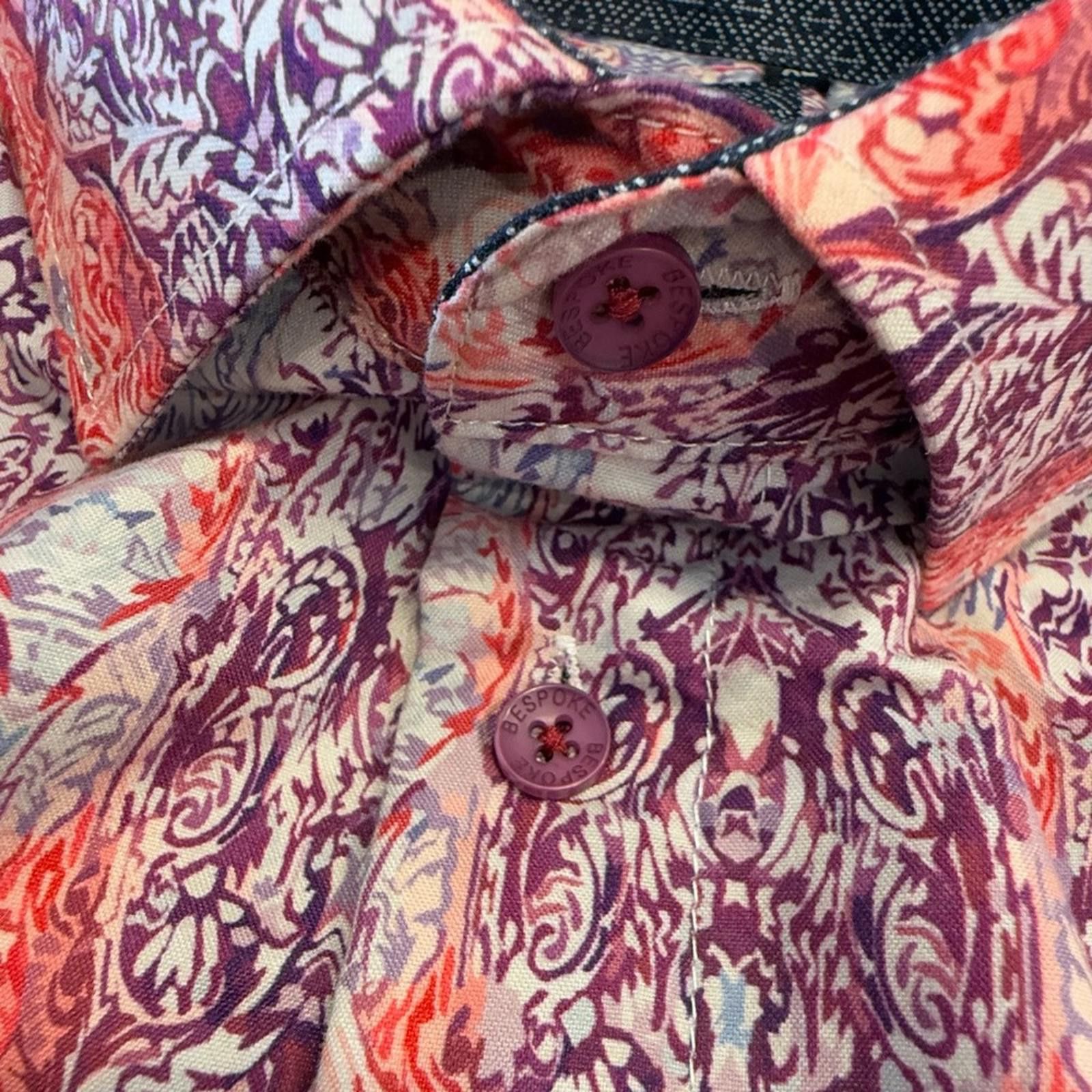 Bespoken Bespoke flip cuff long sleeve button up shirt purple pink XL Size US XL / EU 56 / 4 - 3 Thumbnail