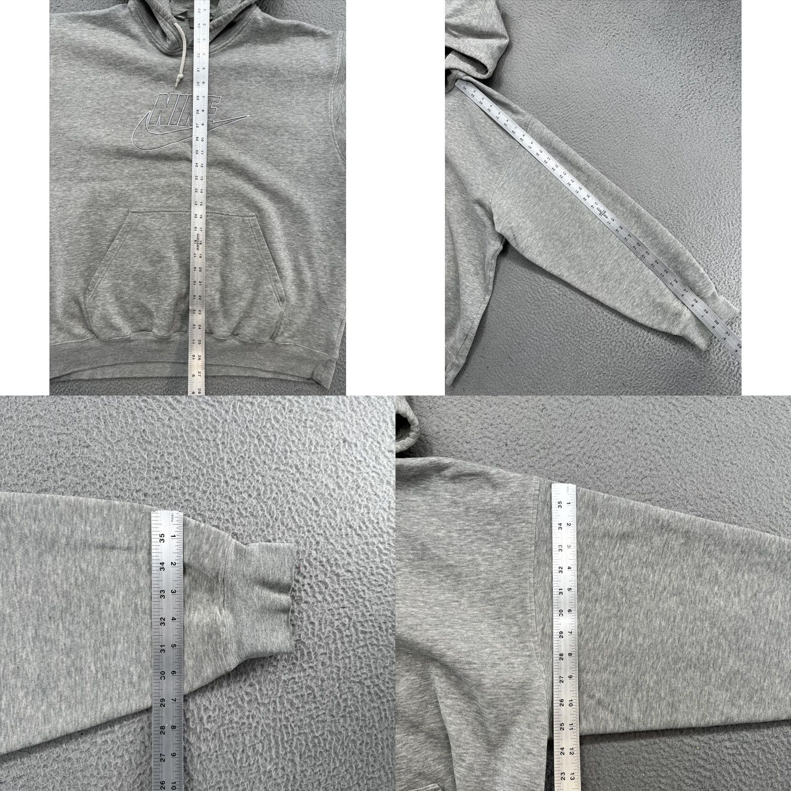 Nike VINTAGE Nike Hoodie Men L Gray 90s Logo Spell Out Embroidered Swoosh Pockets Crew Neck Knit Cotton Blend Sweatshirt Sweatshirt Size US L / EU 52-54 / 3 - 8 Thumbnail