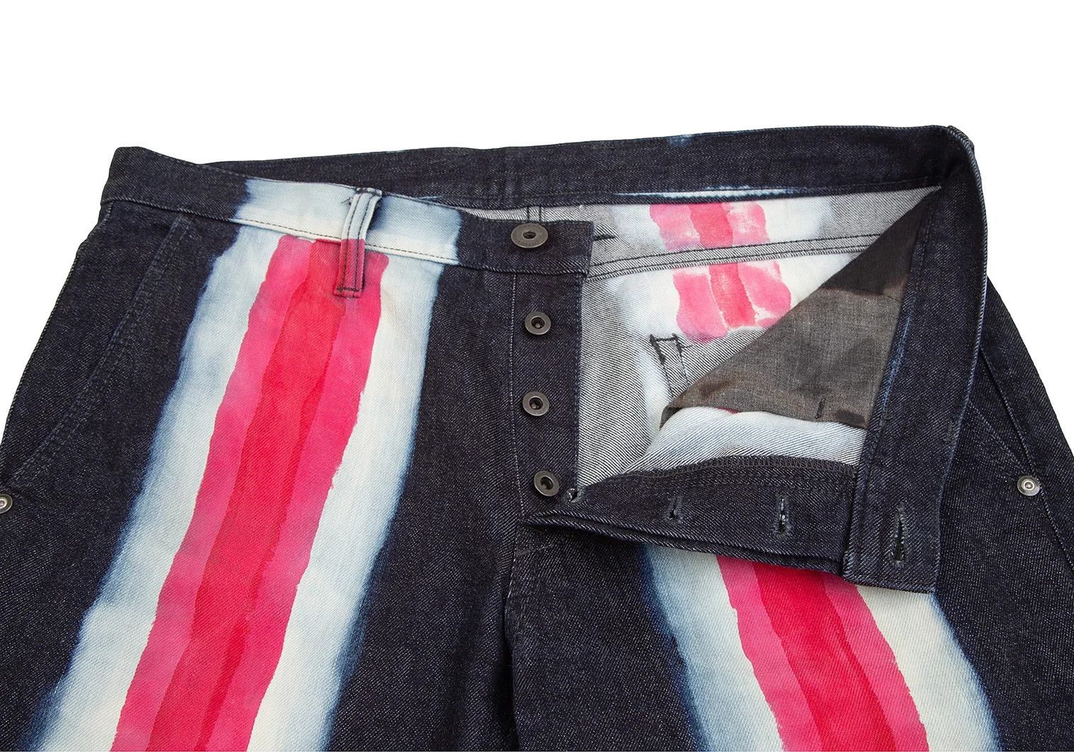 Issey Miyake Line Paint Denim Pants in Indigo and White Pink Size US 36 / EU 52 - 5 Thumbnail